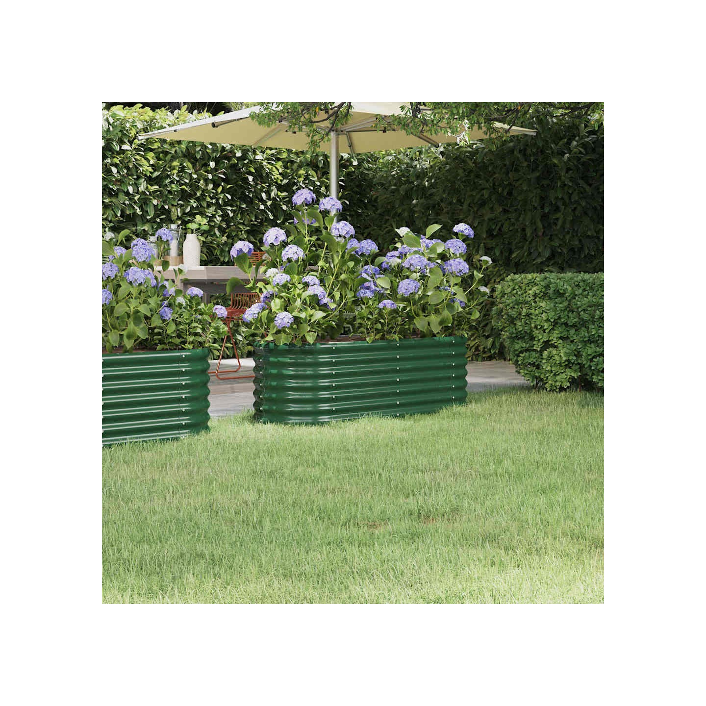 Lit surélevé de jardin Acier galvanisé 114x40x36 cm Vert