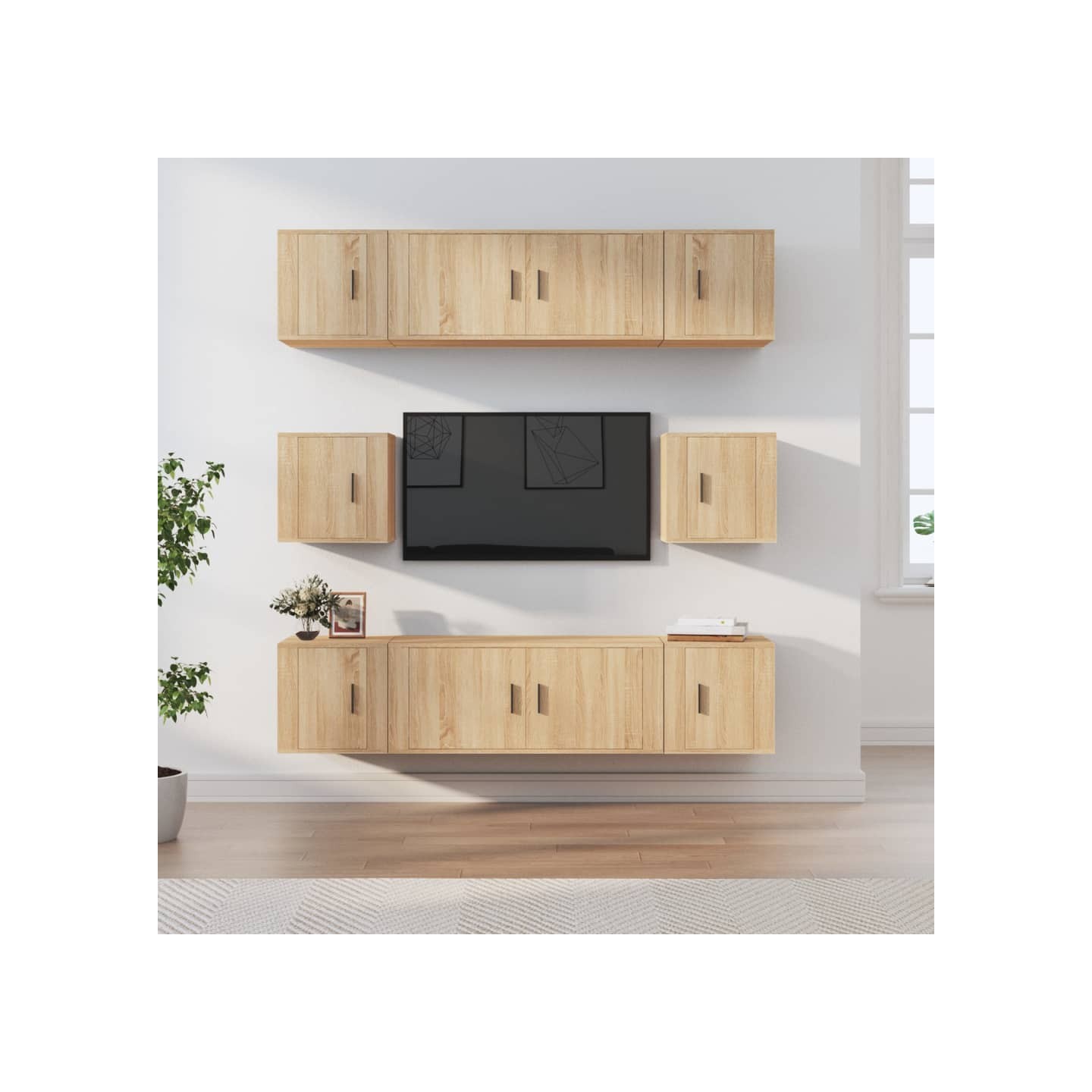 Ensemble de meubles TV 8 pcs Chêne sonoma Bois d'ingénierie