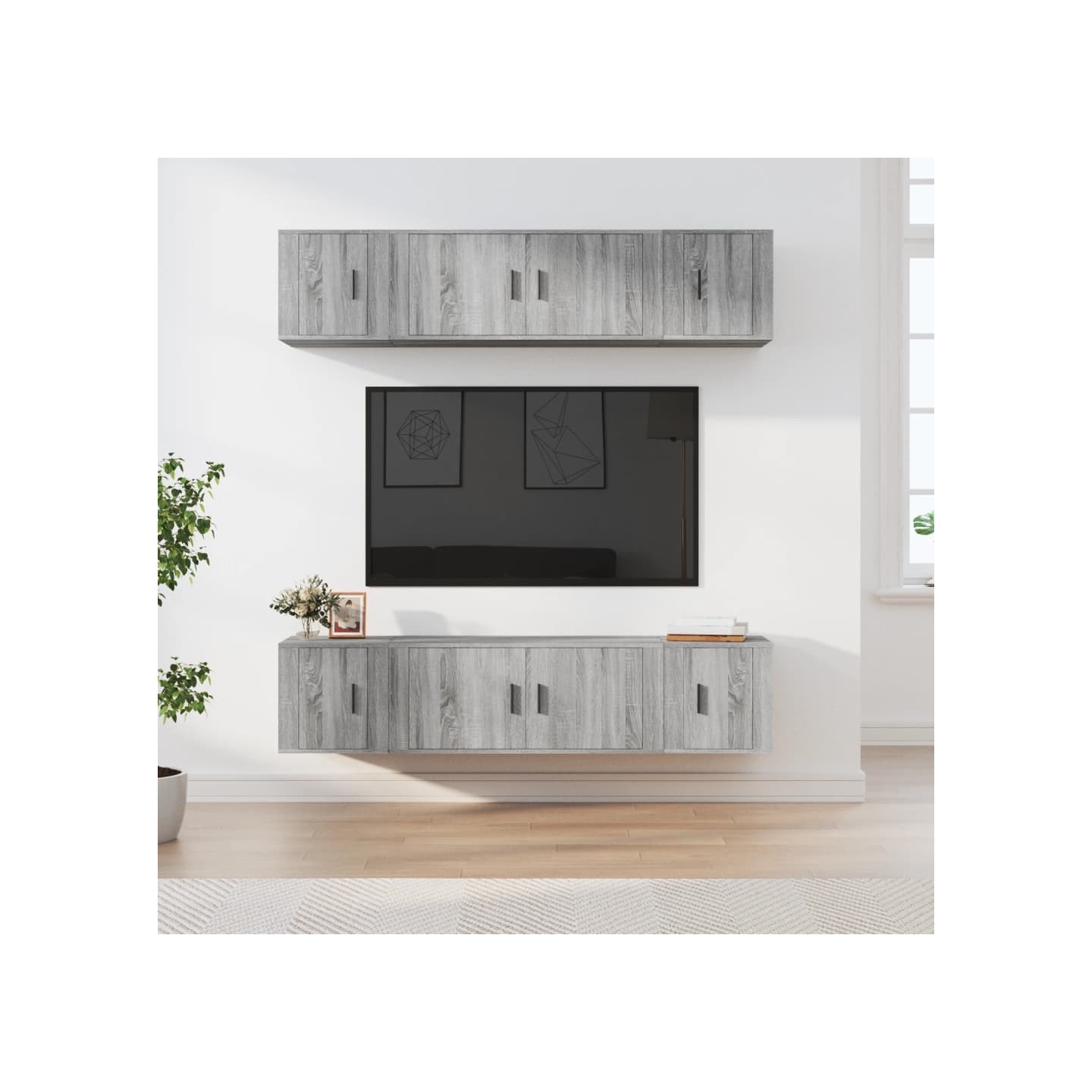 Ensemble de meubles TV 6 pcs Sonoma gris Bois d'ingénierie
