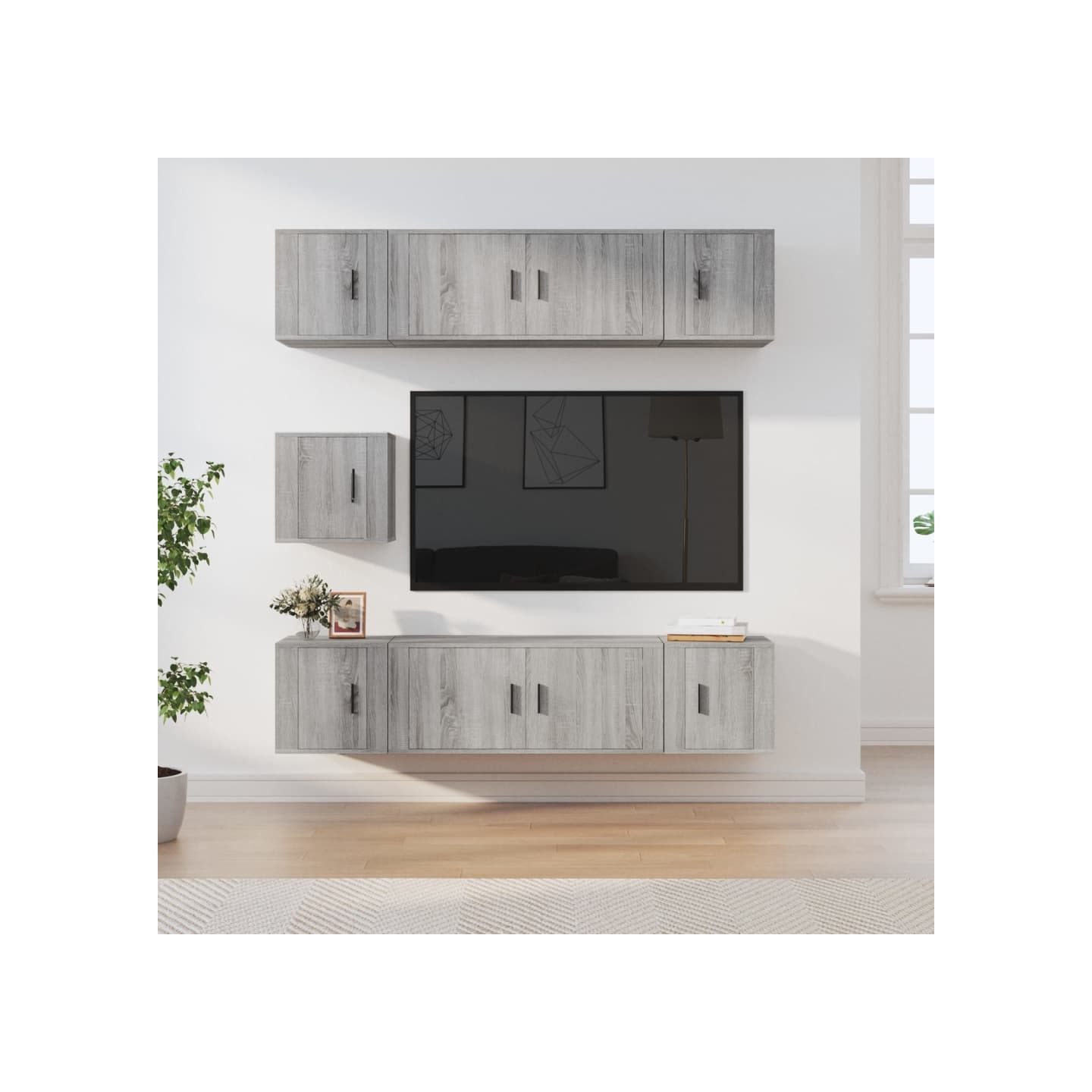 Ensemble de meubles TV 7 pcs Sonoma gris Bois d'ingénierie