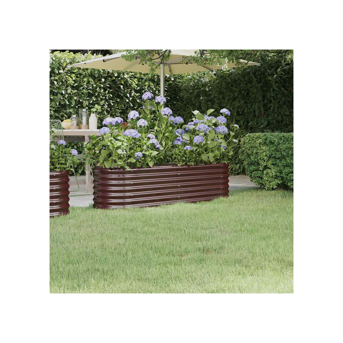 Lit surélevé de jardin Acier galvanisé marron