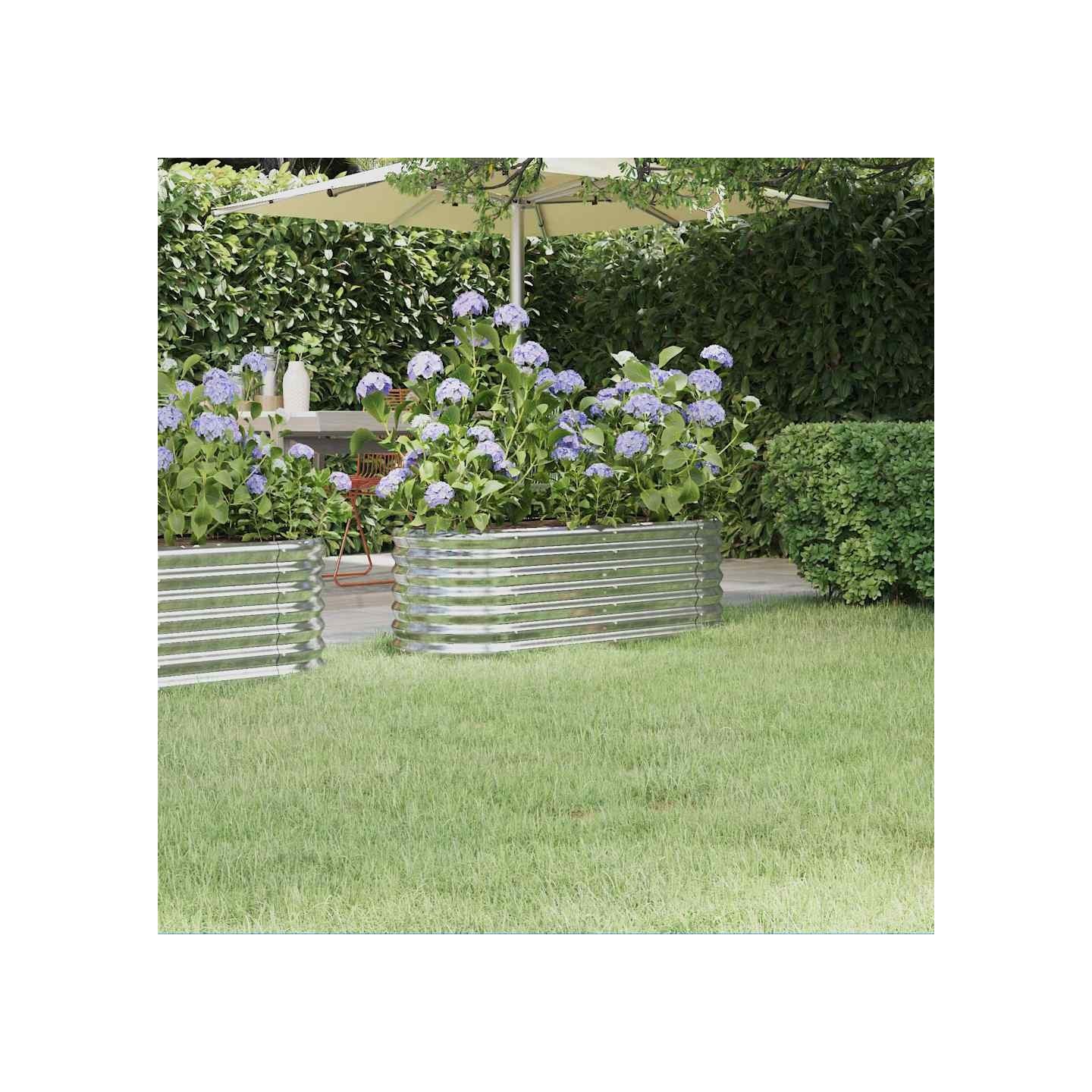 Lit surélevé de jardin Acier galvanisé Argenté