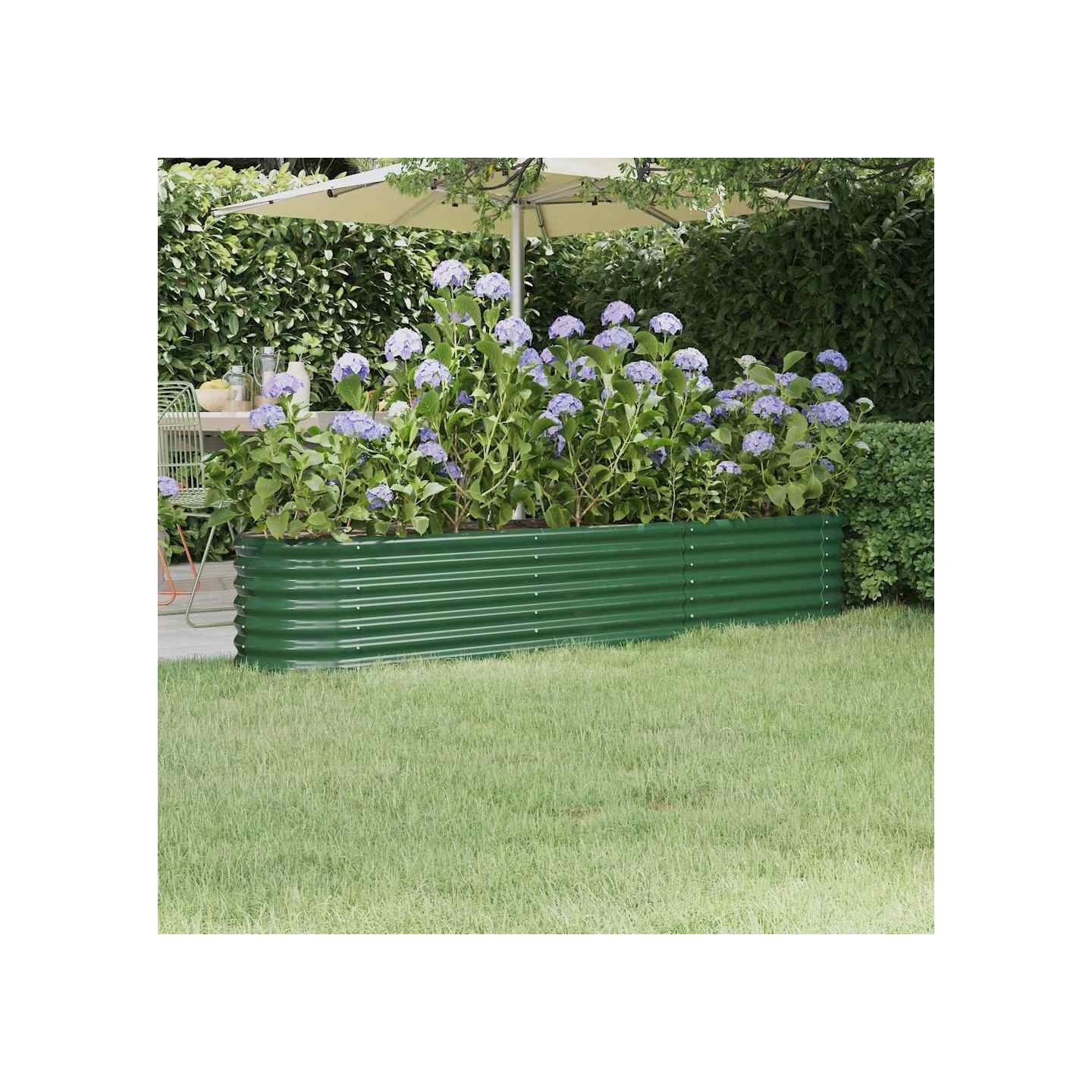 Lit surélevé de jardin Acier galvanisé 224x40x36 cm Vert