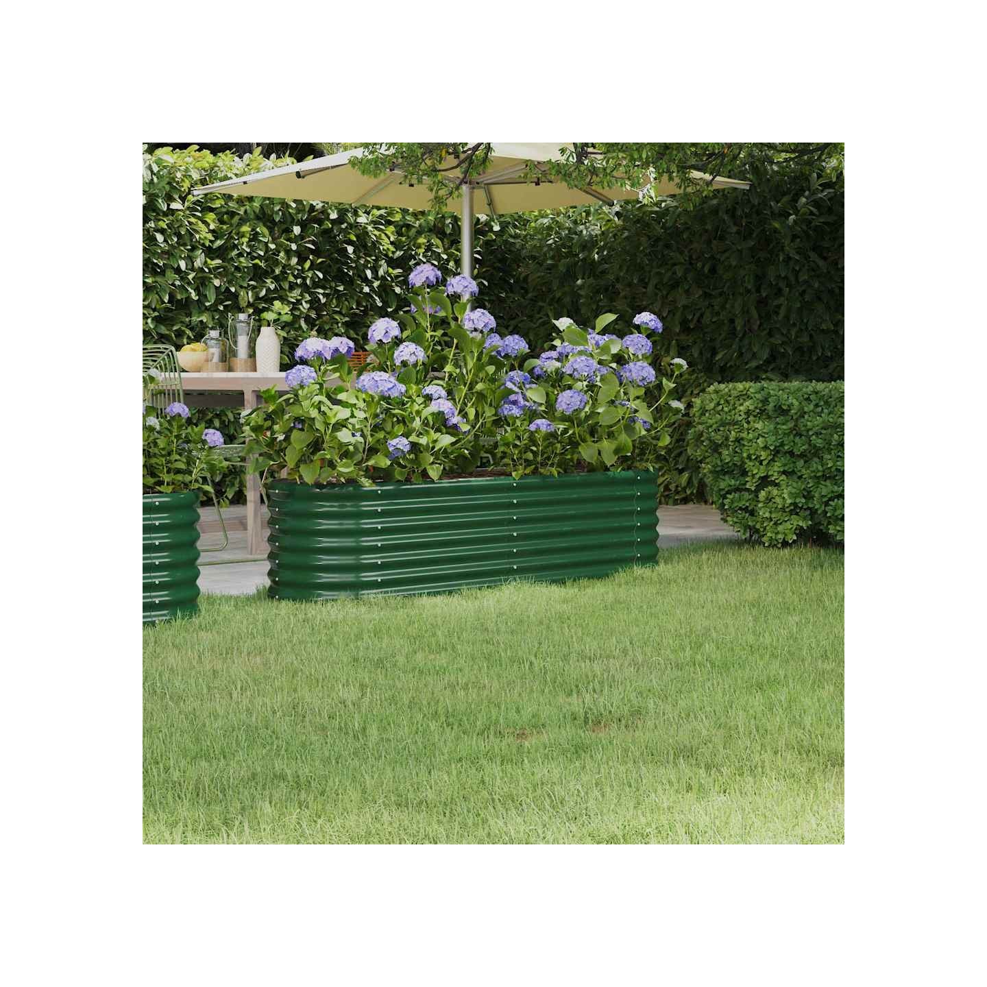 Lit surélevé de jardin Acier galvanisé 152x40x36 cm Vert