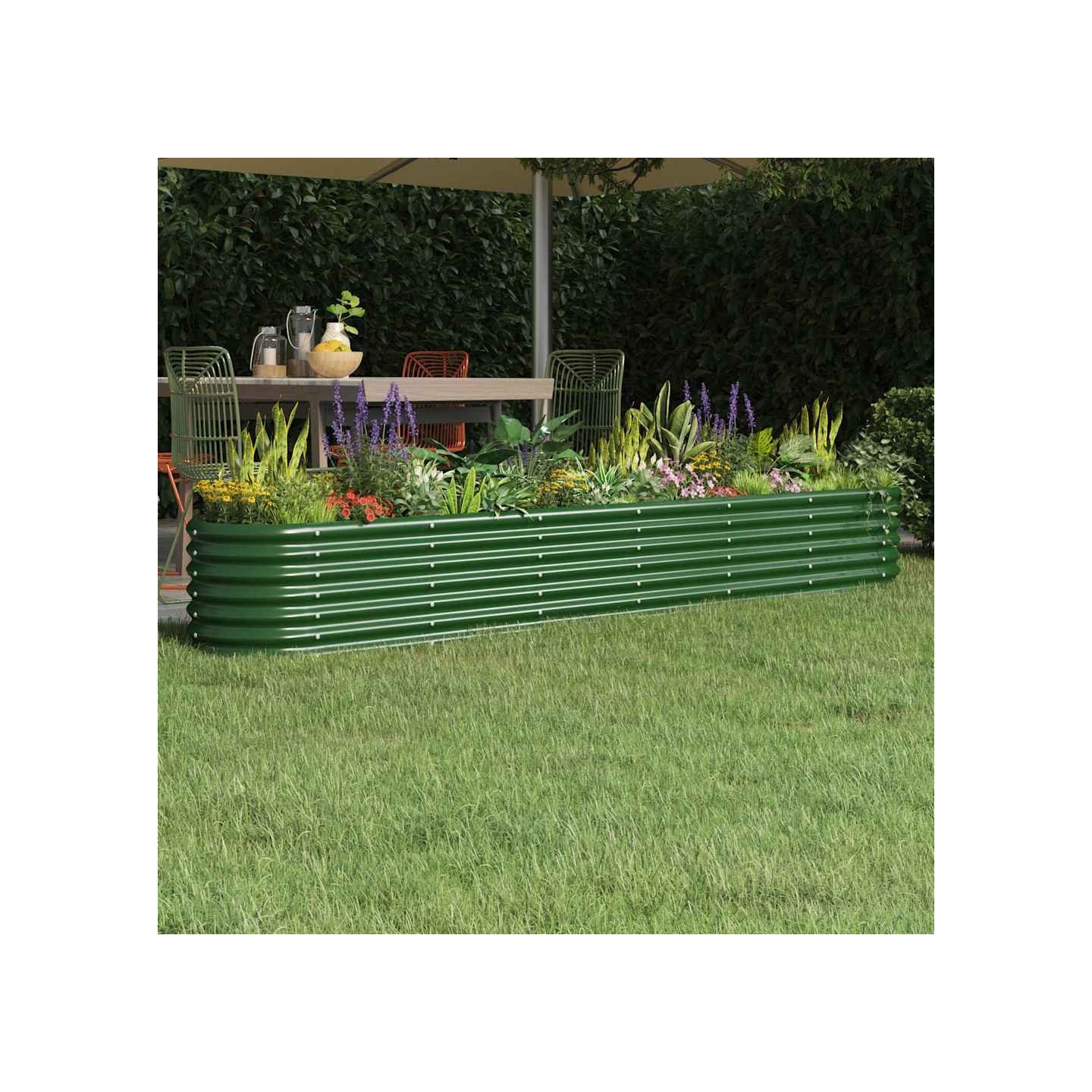 Lit surélevé de jardin Acier galvanisé 260x40x36 cm Vert