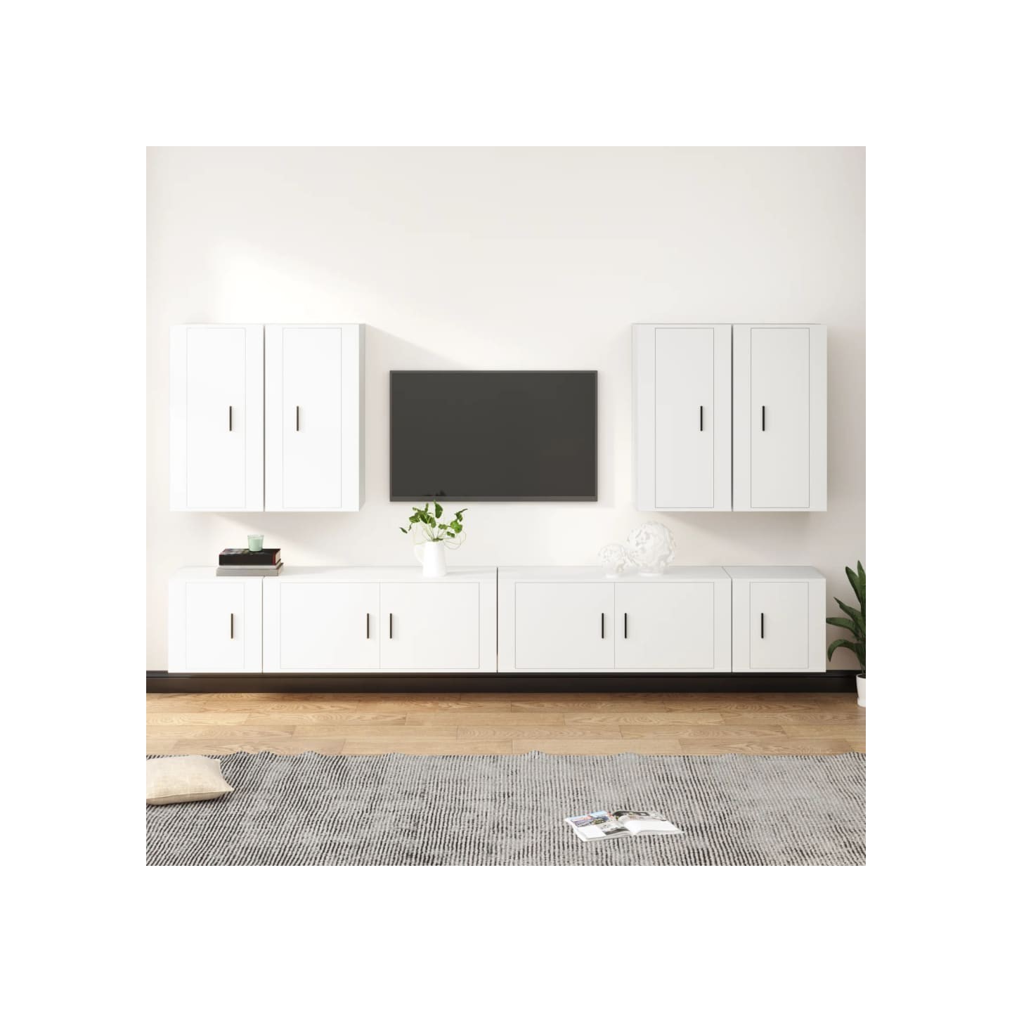 Ensemble de meubles TV 8 pcs Blanc Bois d'ingénierie