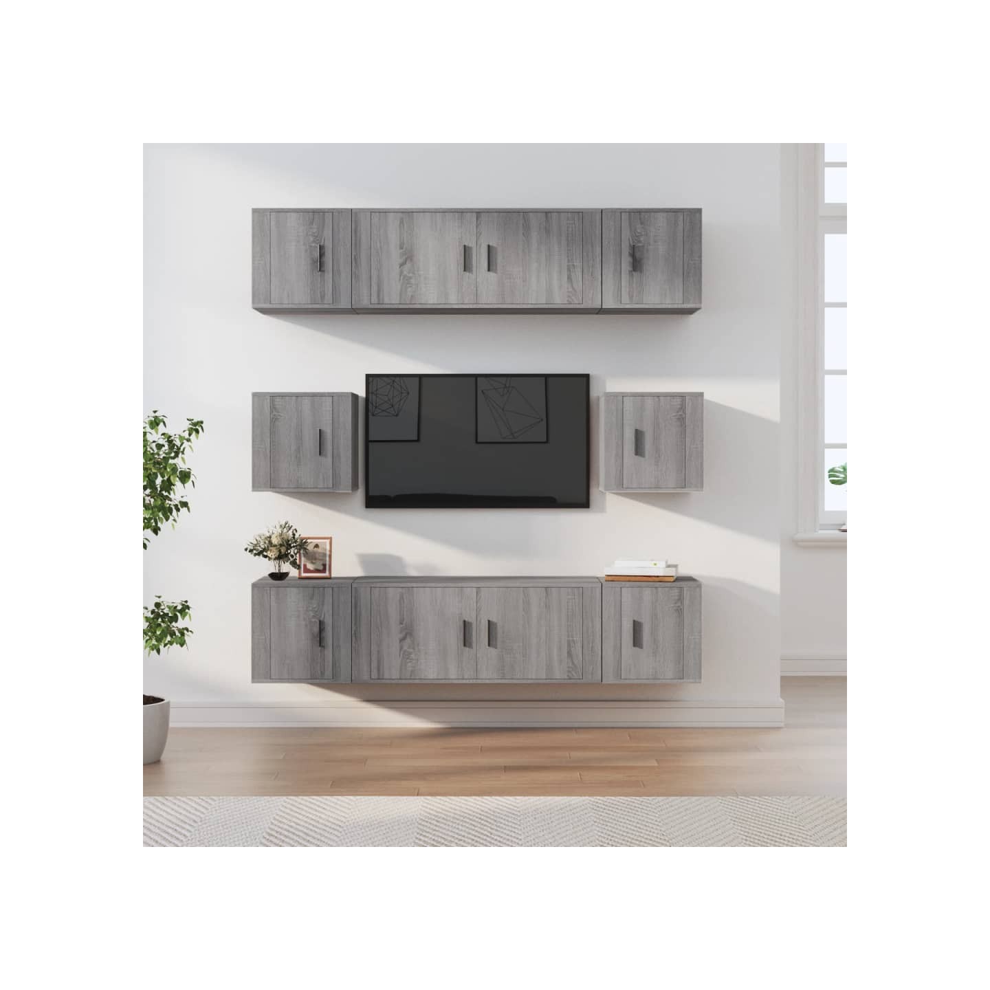 Ensemble de meubles TV 8 pcs Sonoma gris Bois d'ingénierie