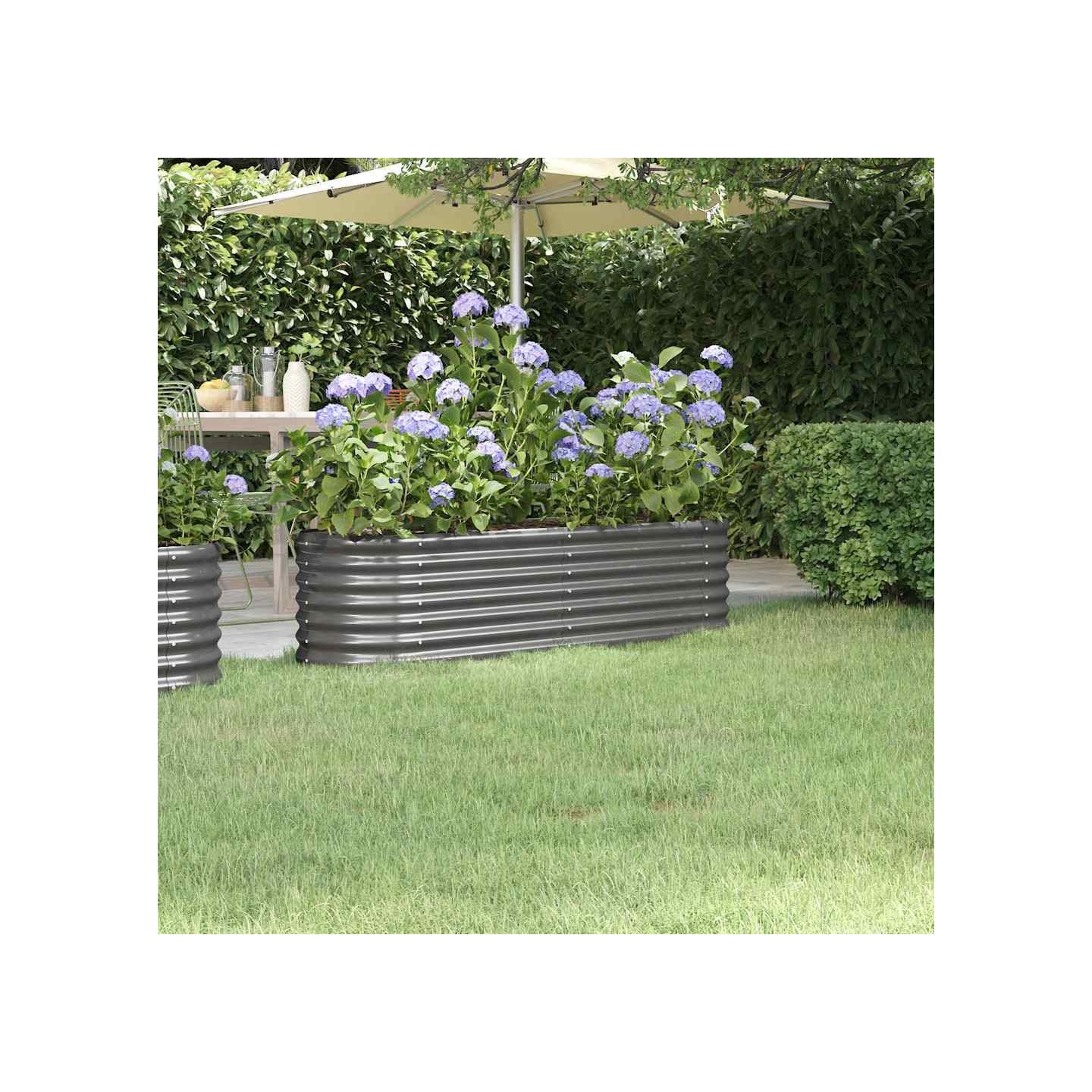 Lit surélevé de jardin Acier galvanisé 152x40x36 cm gris