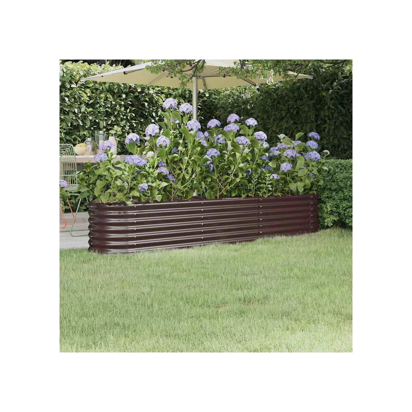Lit surélevé de jardin Acier galvanisé marron
