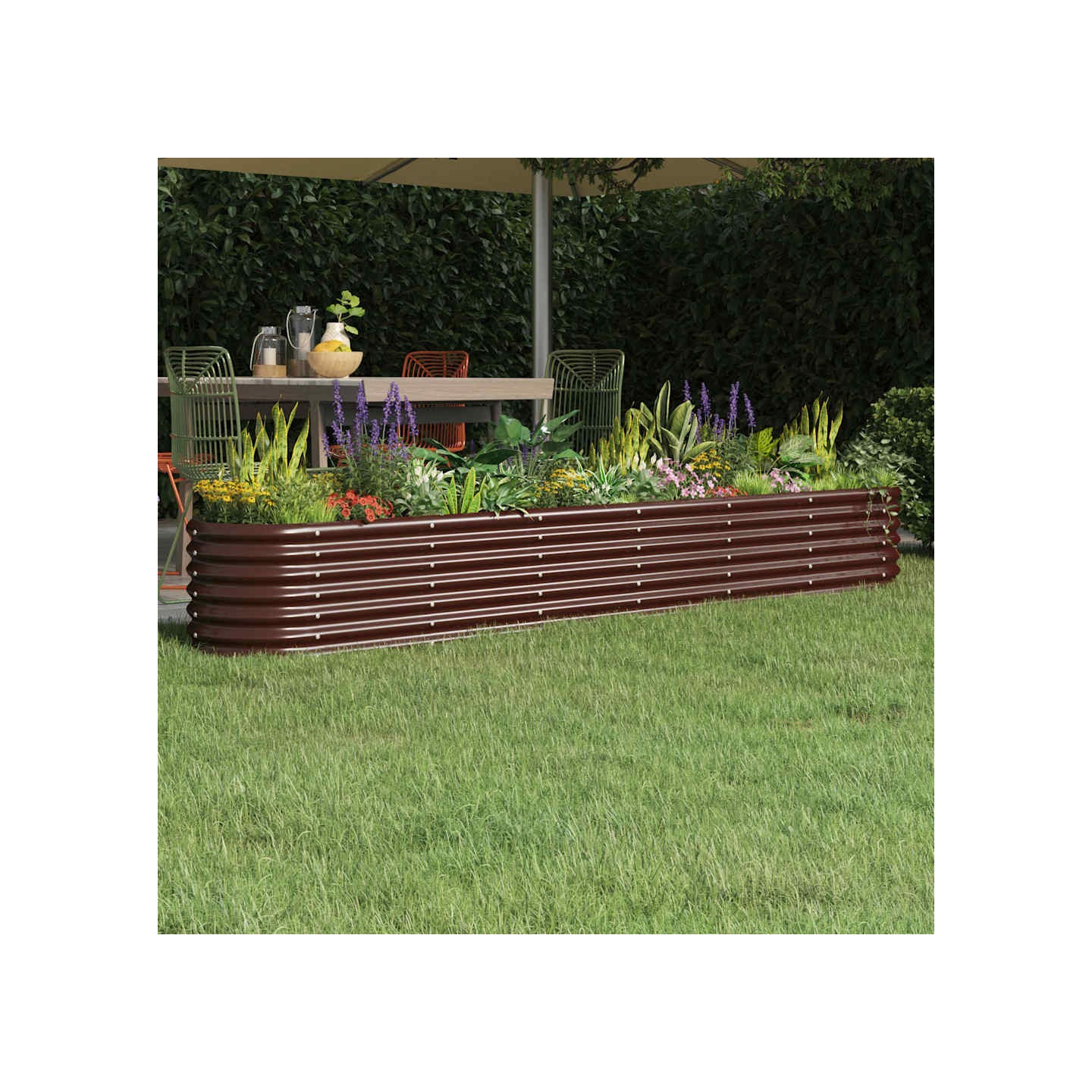 Lit surélevé de jardin Acier galvanisé marron