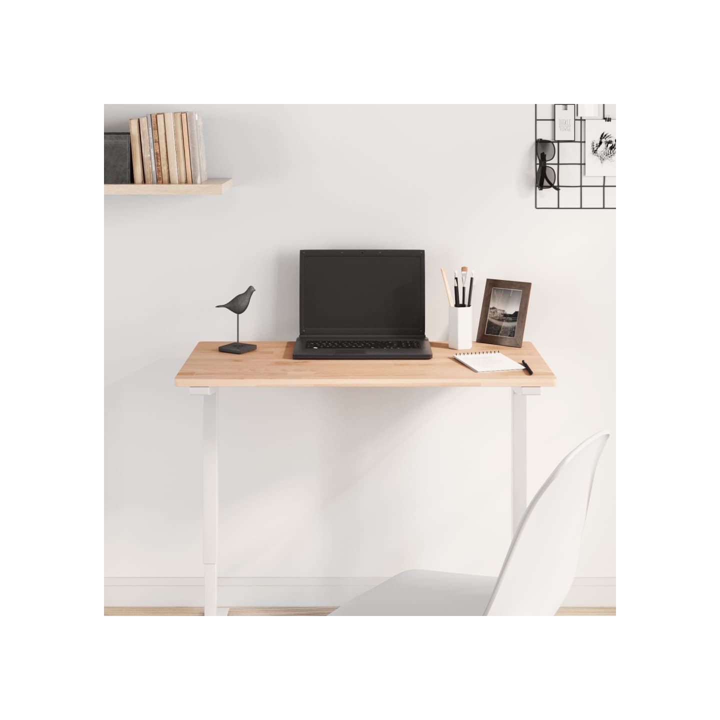 Dessus de table 80x40x1,5 cm rectangulaire bois massif de hêtre