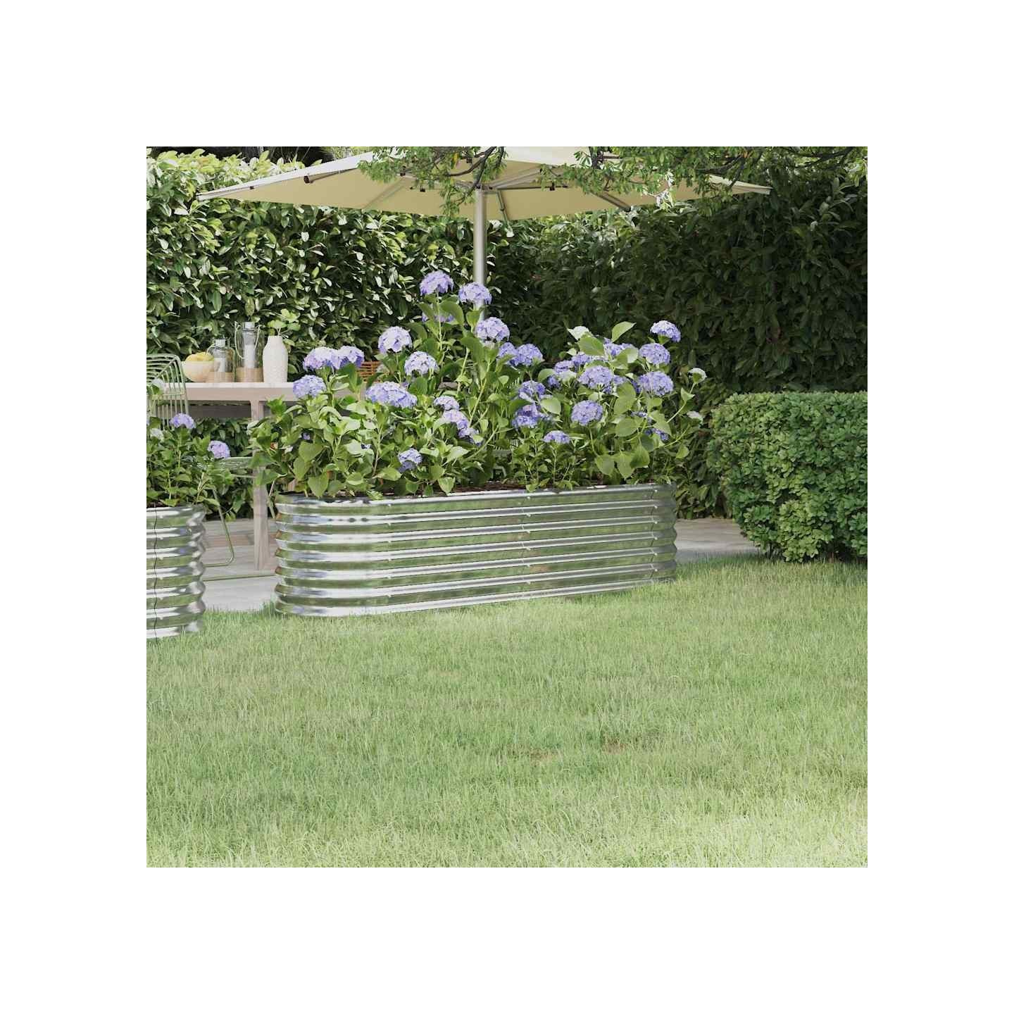 Lit surélevé de jardin Acier galvanisé Argenté