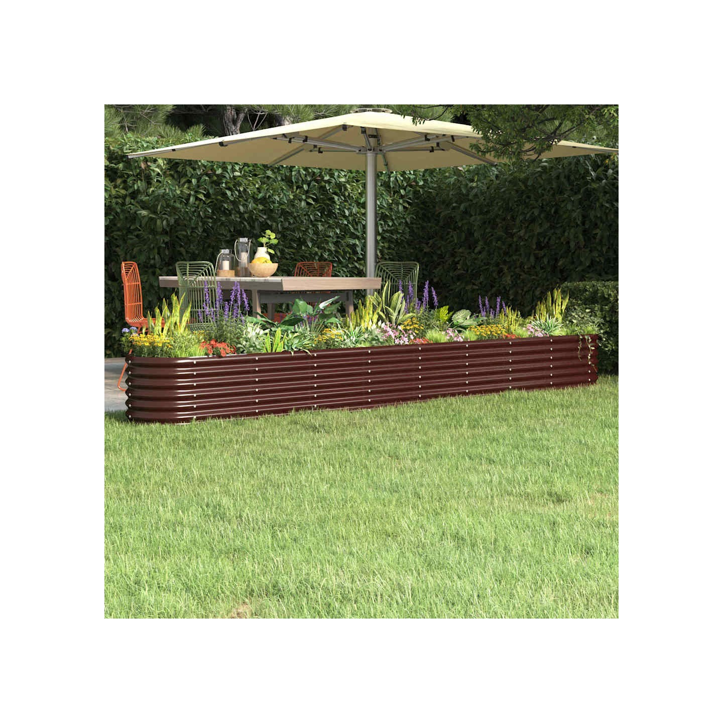 Lit surélevé de jardin Acier galvanisé marron