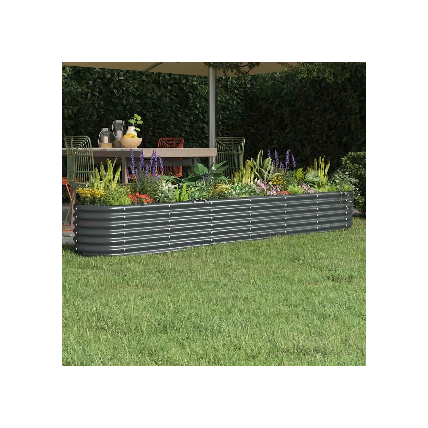 Lit surélevé de jardin Acier galvanisé Anthracite
