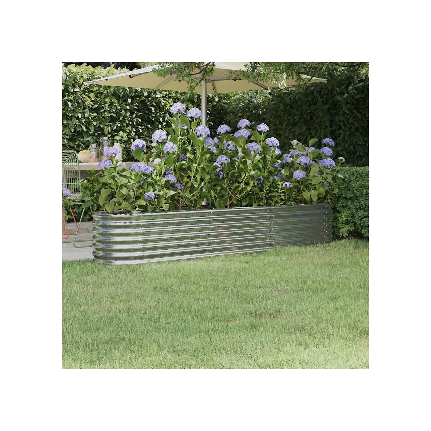 Lit surélevé de jardin Acier galvanisé Argenté