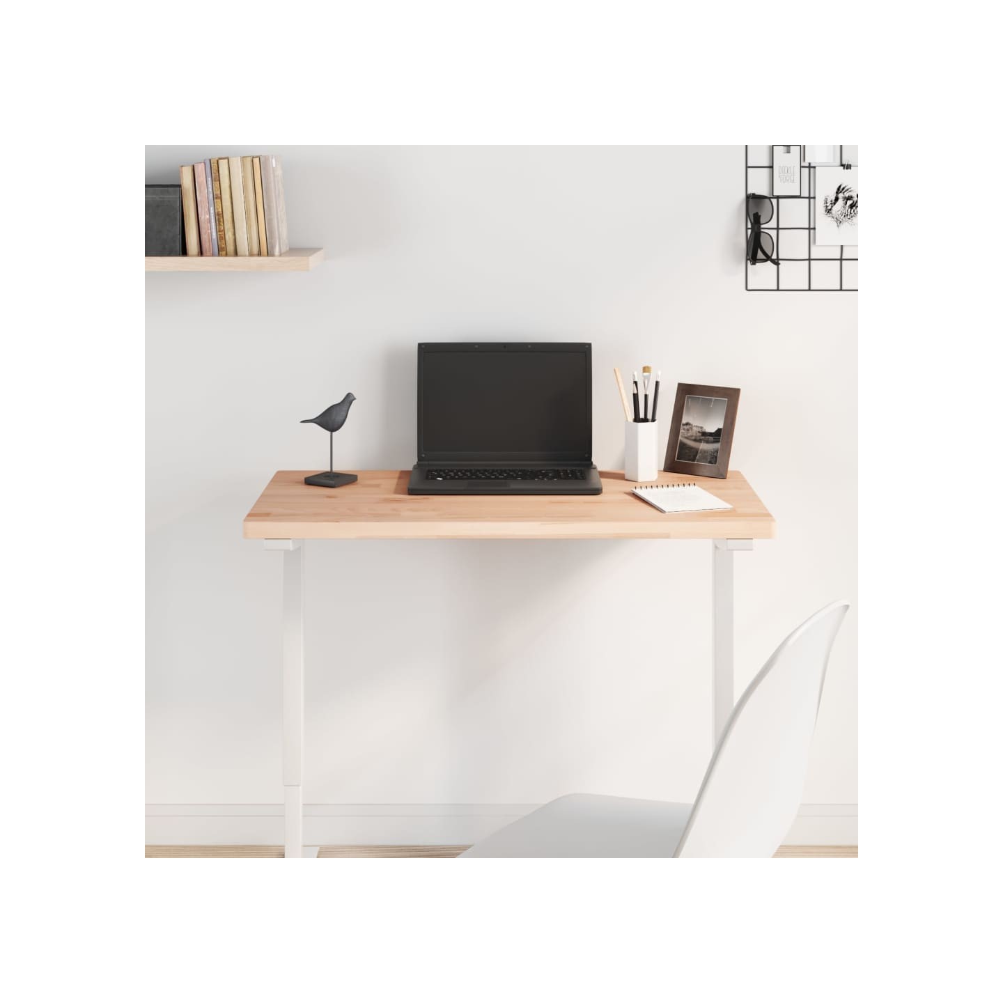 Dessus de table 80x40x2,5 cm rectangulaire bois massif de hêtre