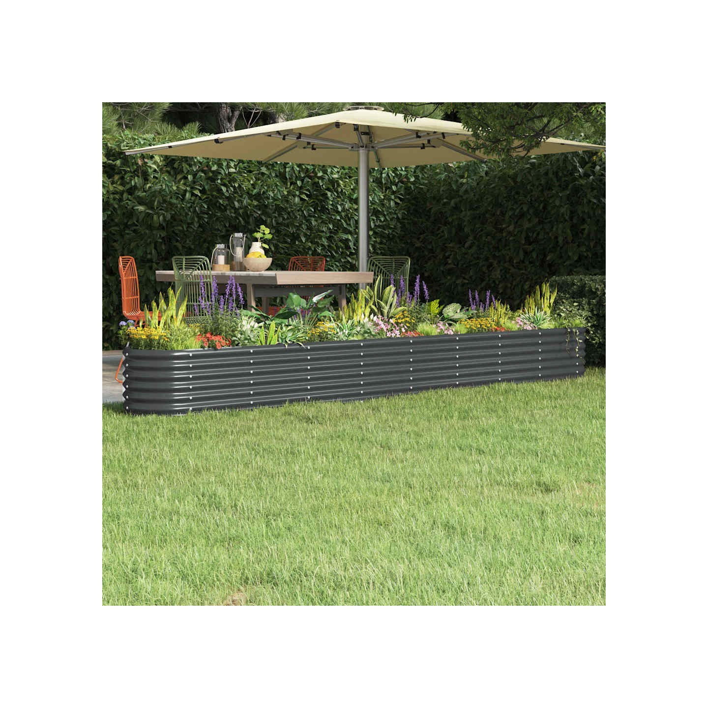 Lit surélevé de jardin Acier galvanisé Anthracite