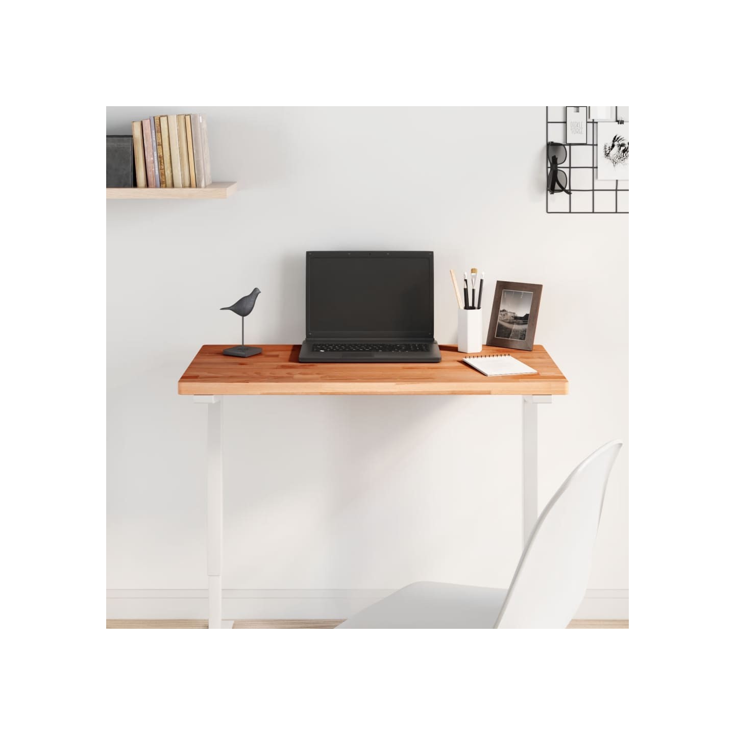 Dessus de table 80x40x2,5 cm rectangulaire bois massif de hêtre