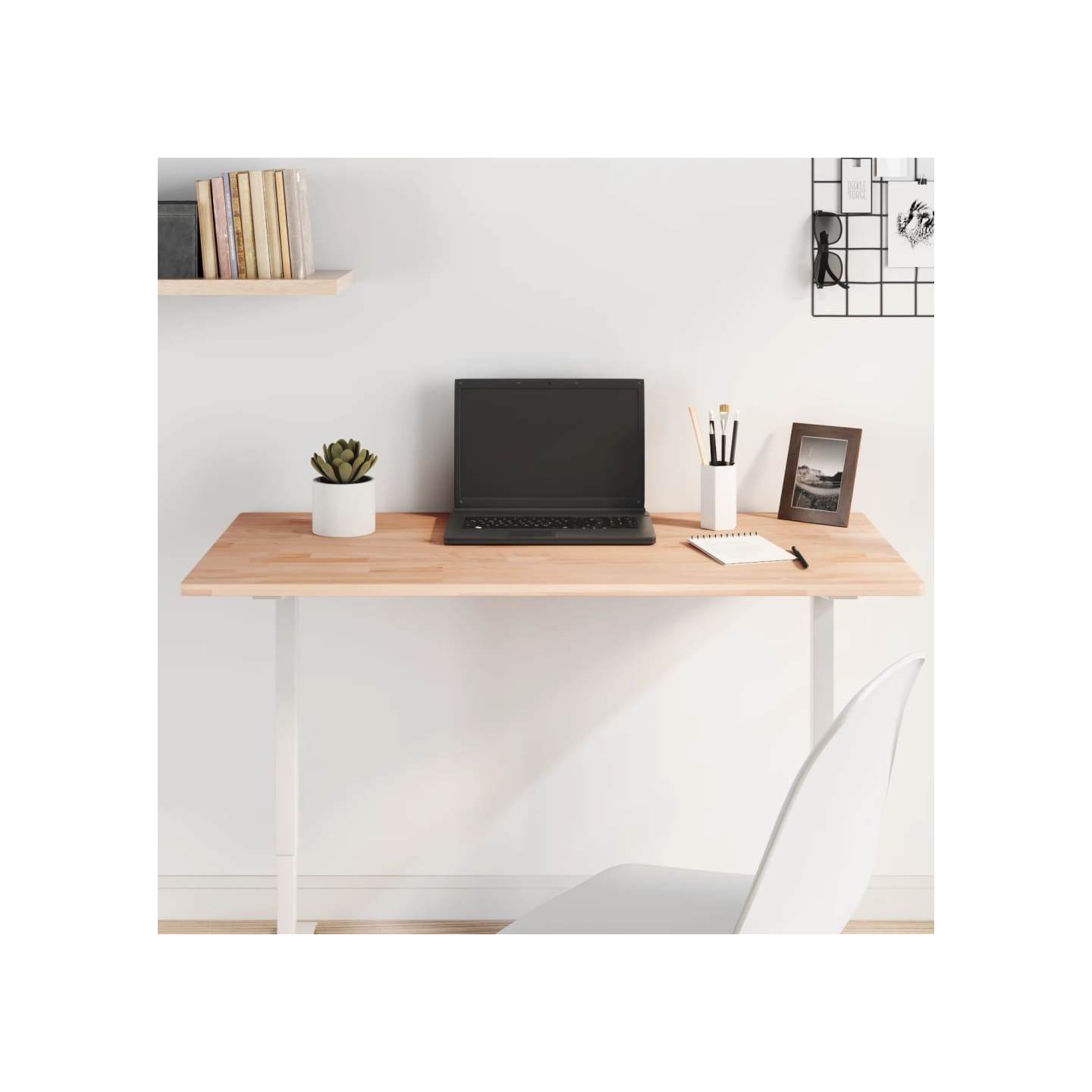 Dessus de table 100x60x1,5cm rectangulaire bois massif de hêtre