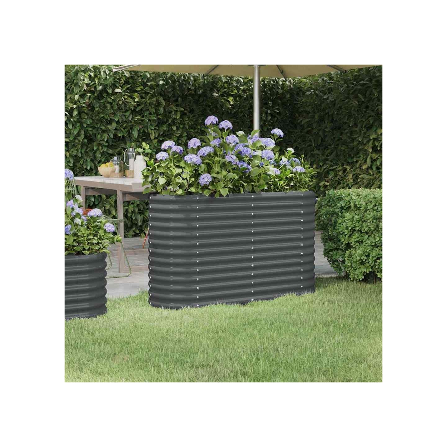 Lit surélevé de jardin Acier galvanisé Anthracite