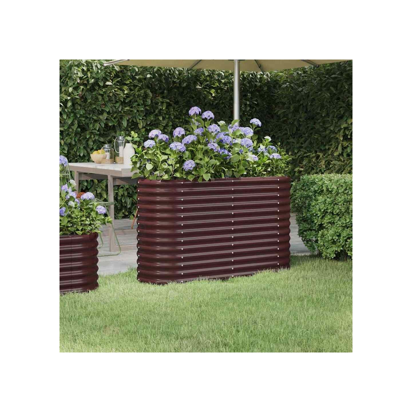 Lit surélevé de jardin Acier galvanisé marron