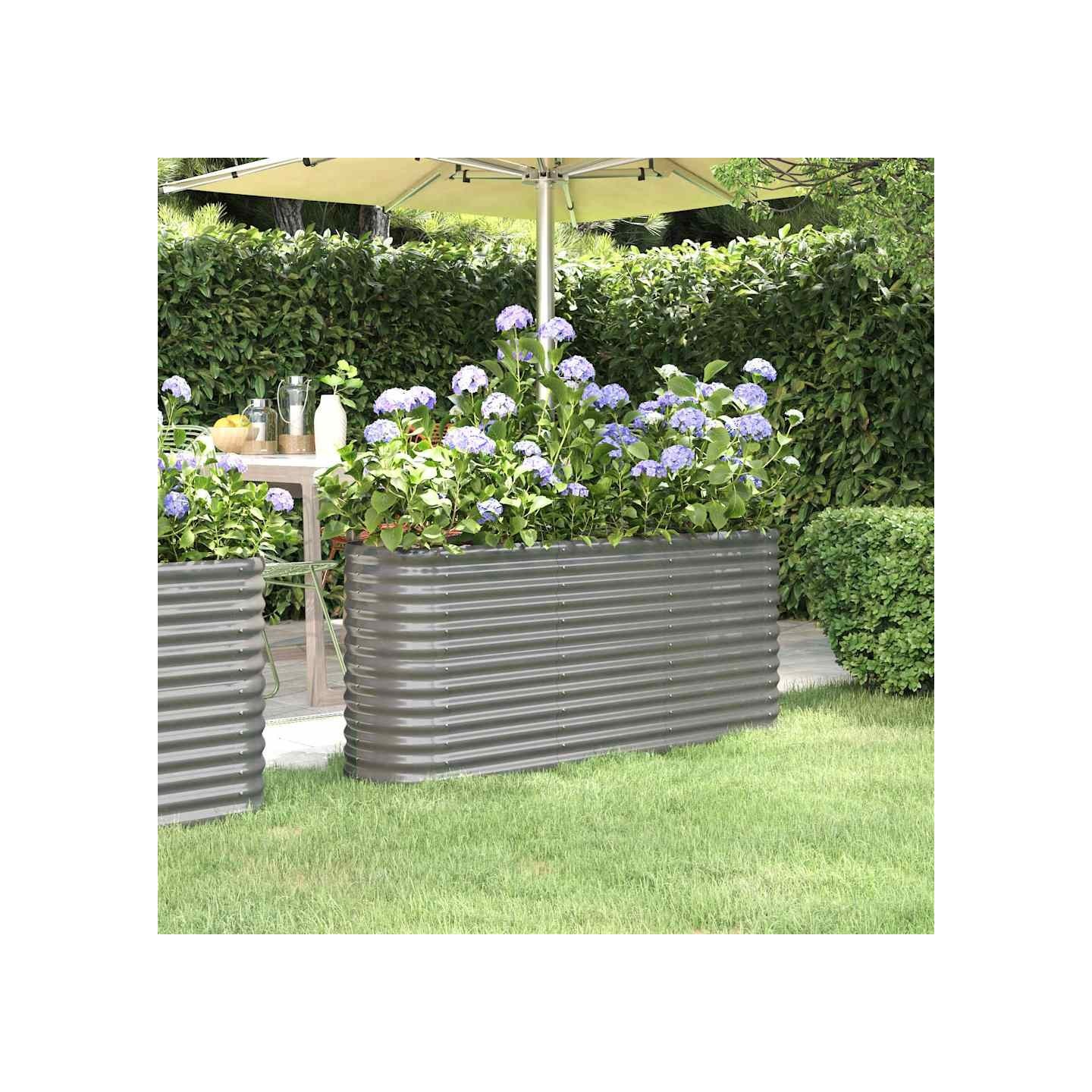 Lit surélevé de jardin Acier galvanisé 152x40x68 cm gris
