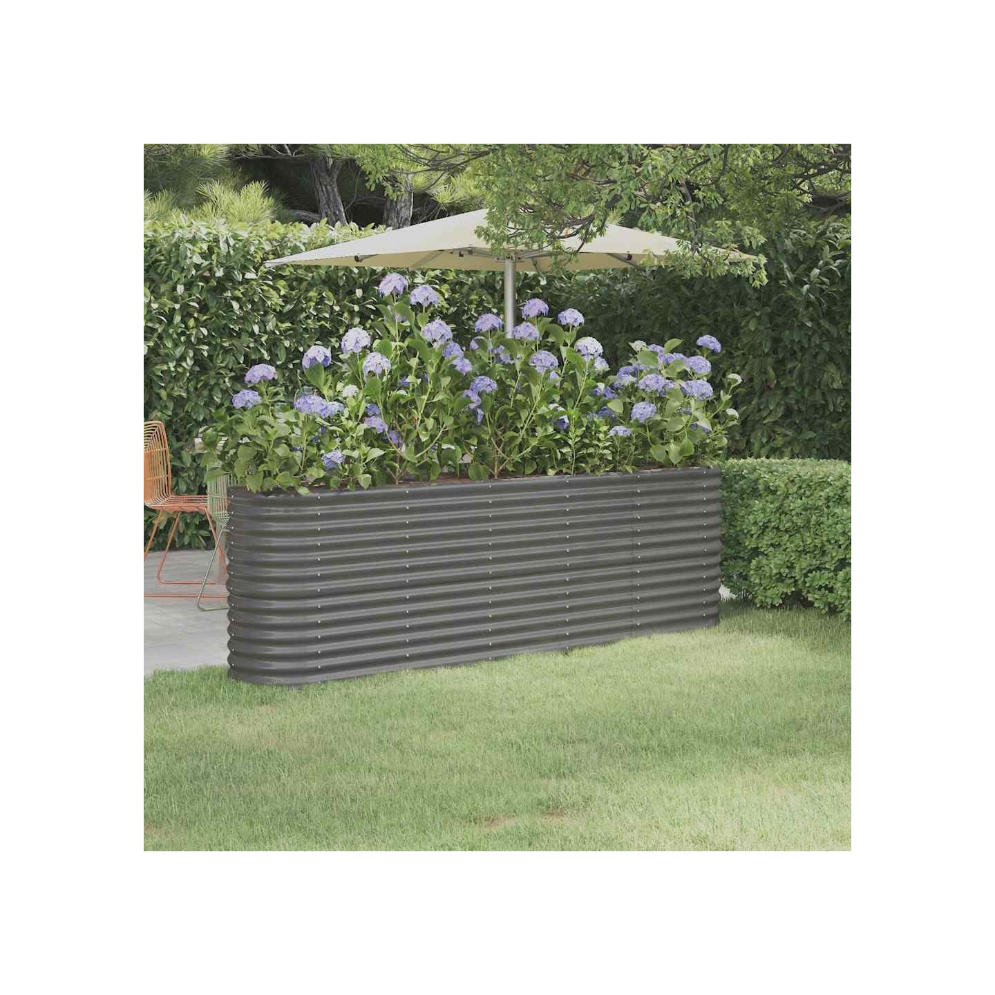 Lit surélevé de jardin Acier galvanisé 224x40x68 cm gris