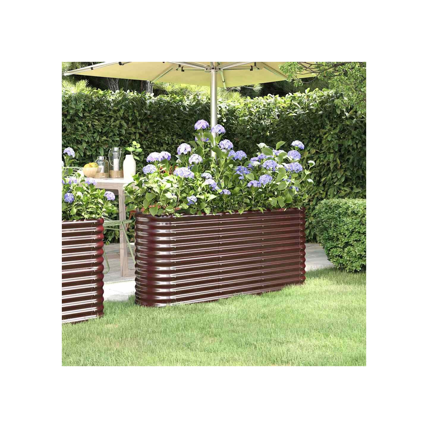 Lit surélevé de jardin Acier galvanisé marron