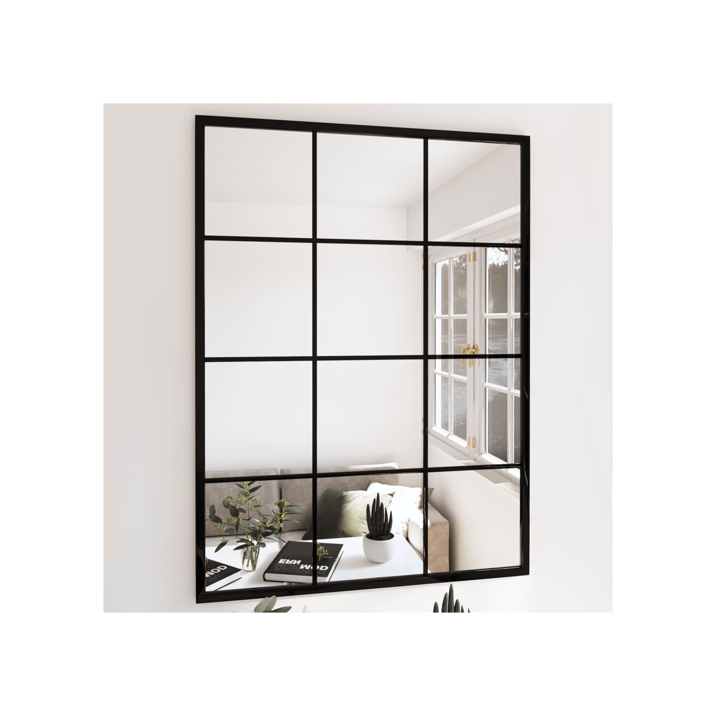 Miroirs muraux 2 pcs noir 80x60 cm métal