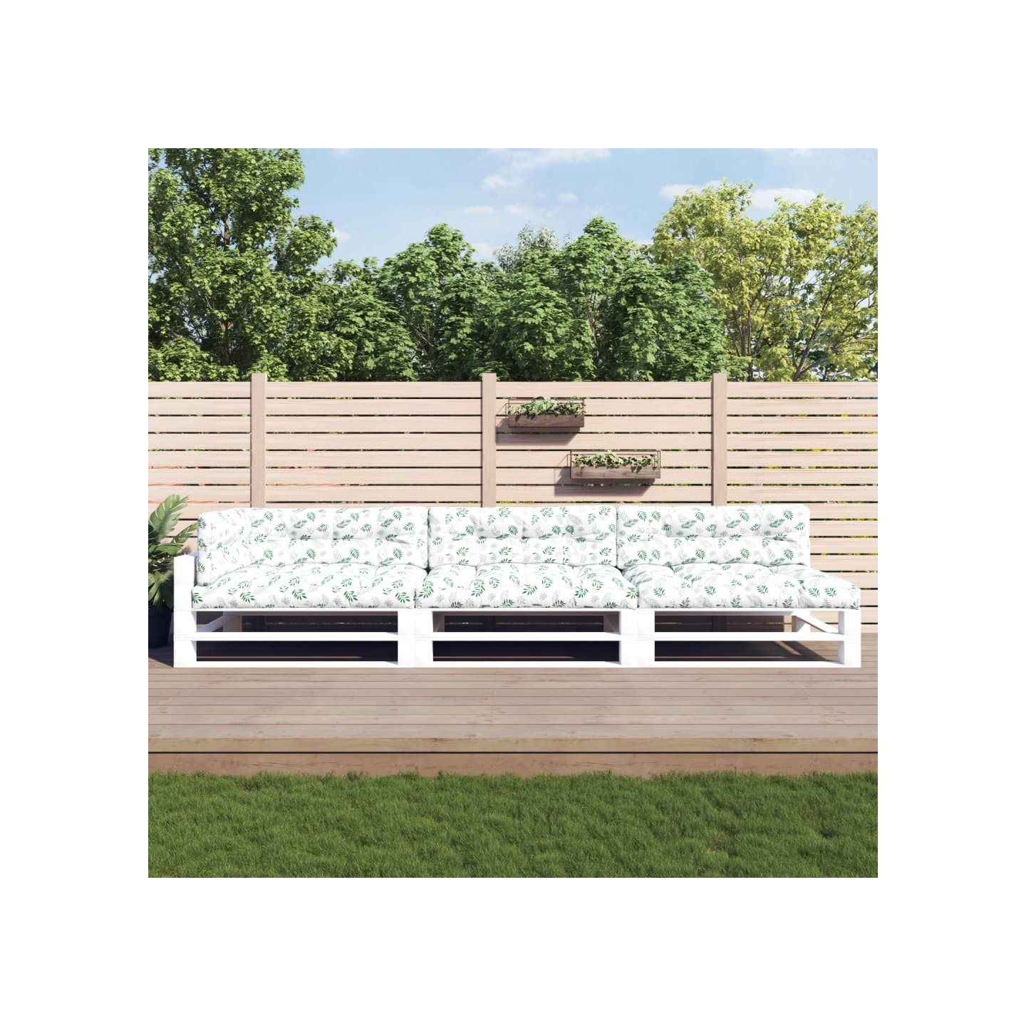 Coussins de palette lot de 7 motif de feuilles tissu
