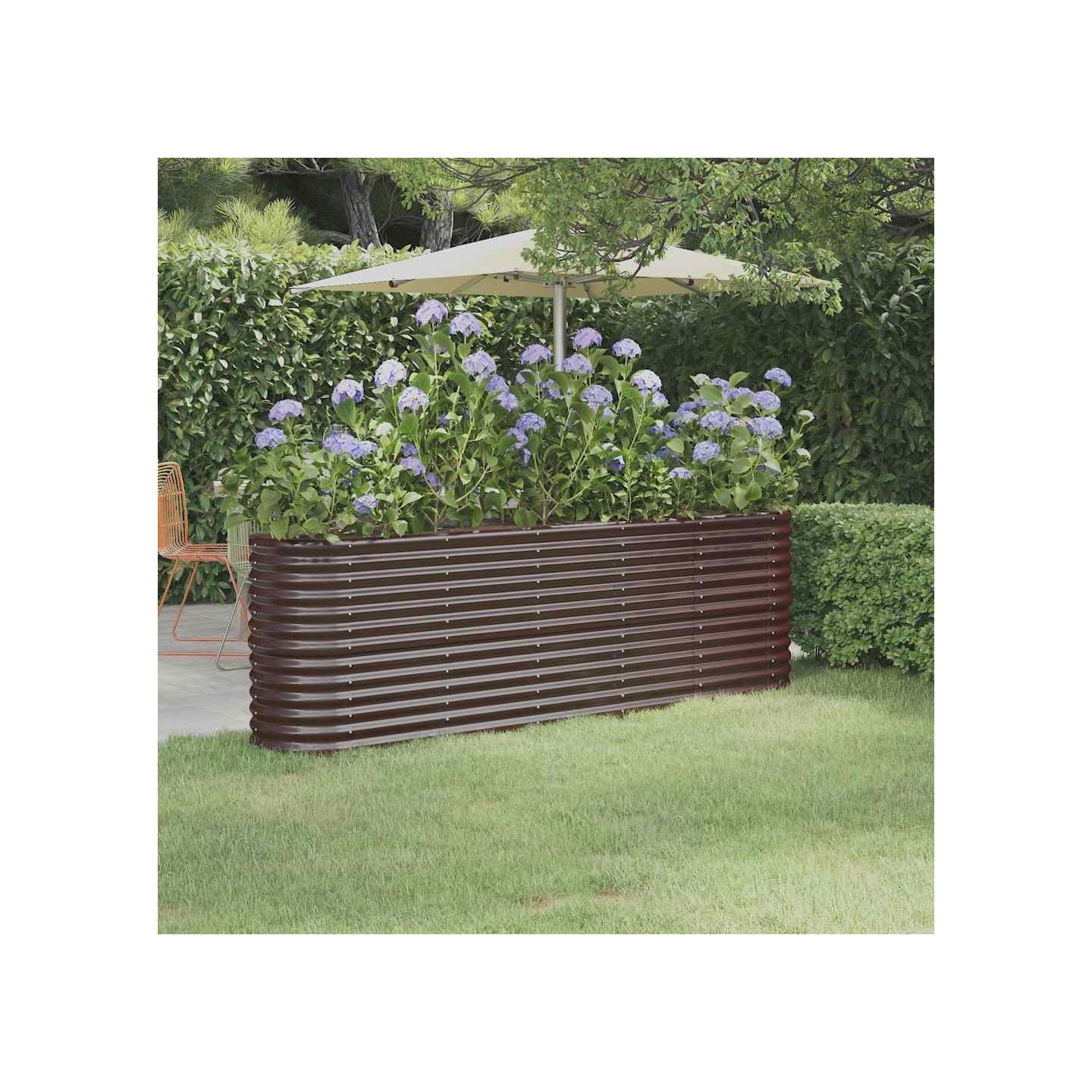 Lit surélevé de jardin Acier galvanisé marron