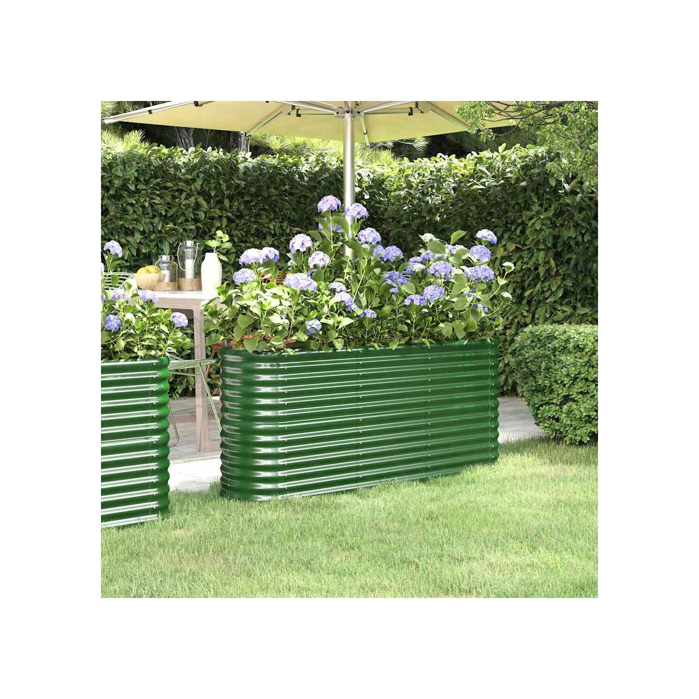 Lit surélevé de jardin Acier galvanisé 152x40x68 cm Vert