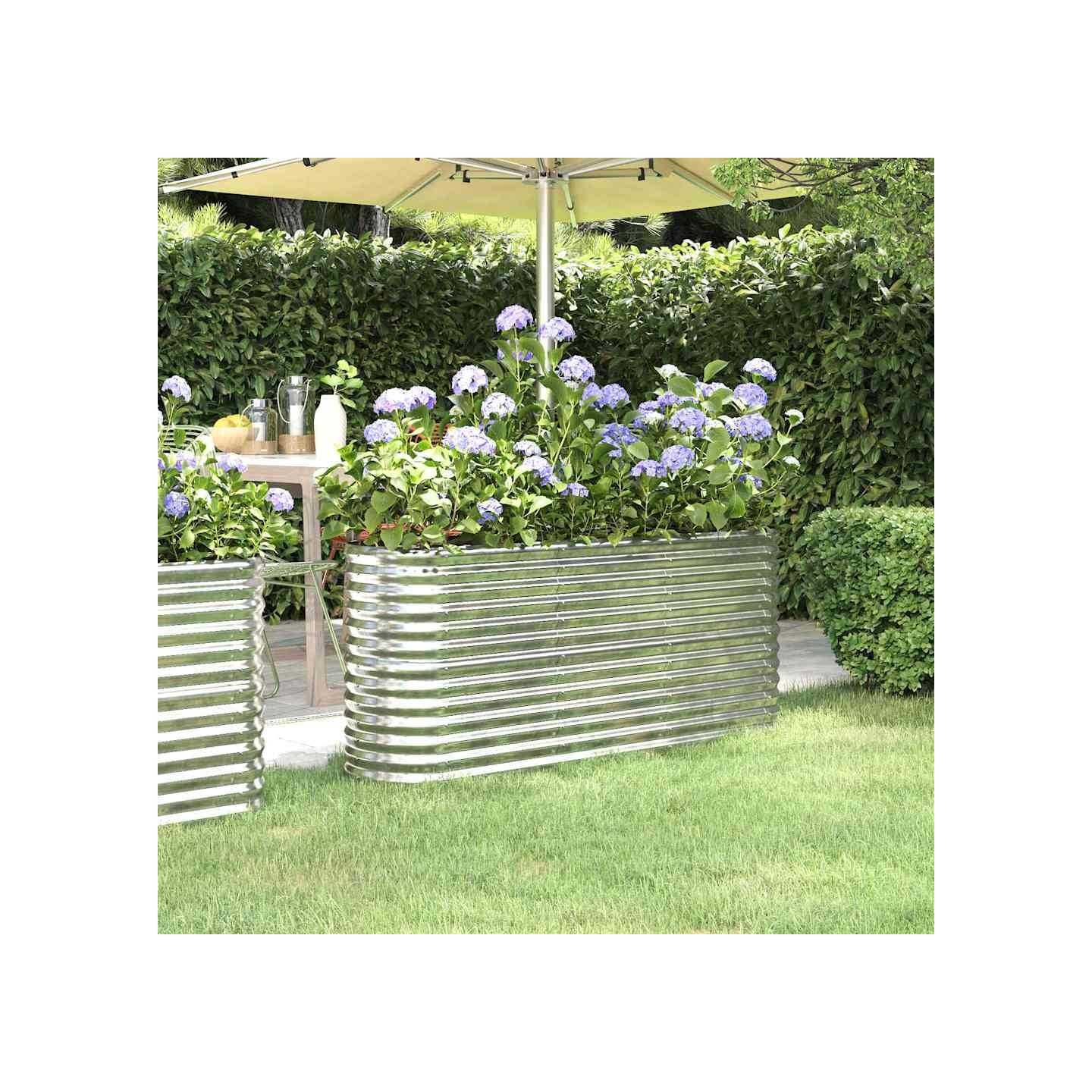 Lit surélevé de jardin Acier galvanisé Argenté