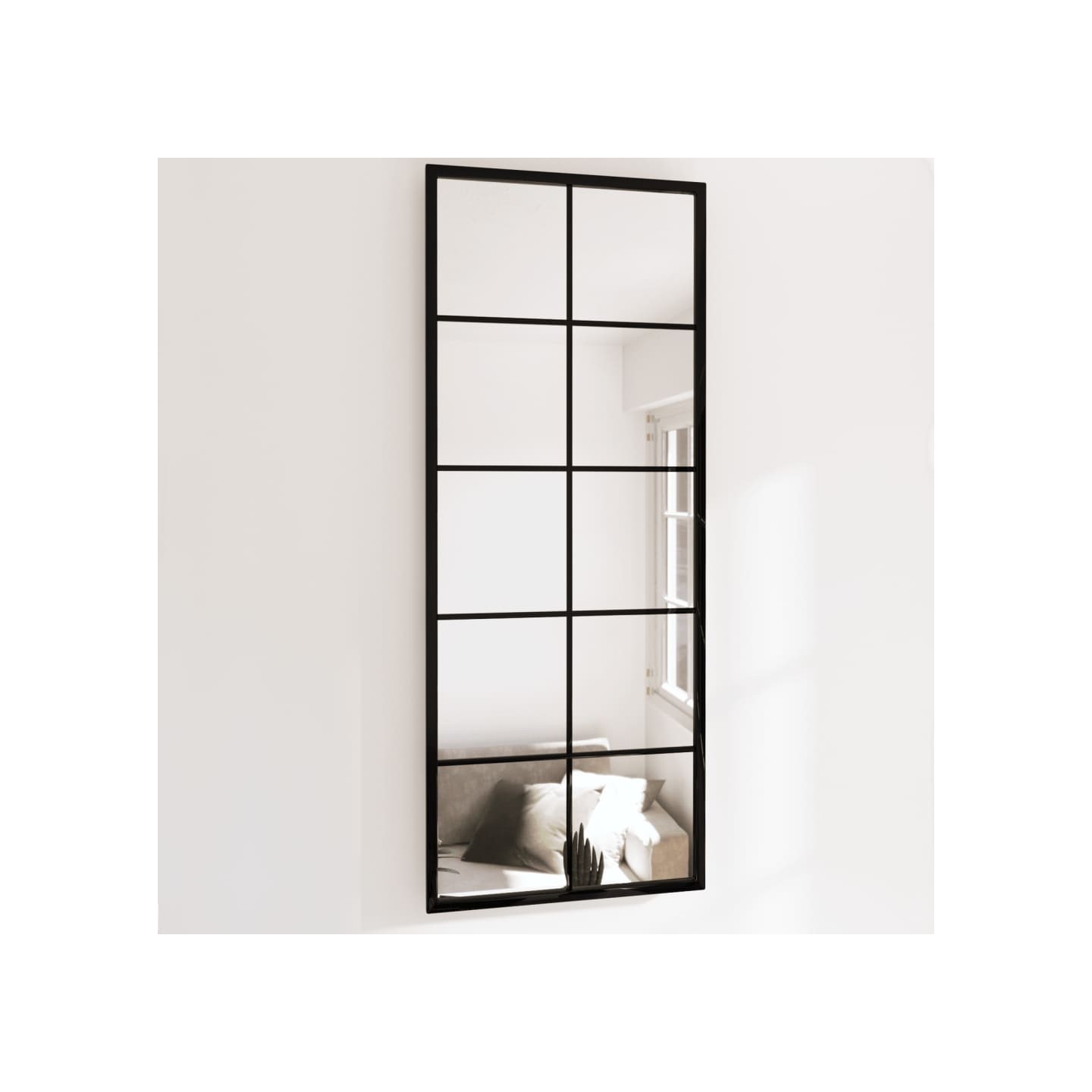Miroirs muraux 2 pcs noir 100x40 cm métal