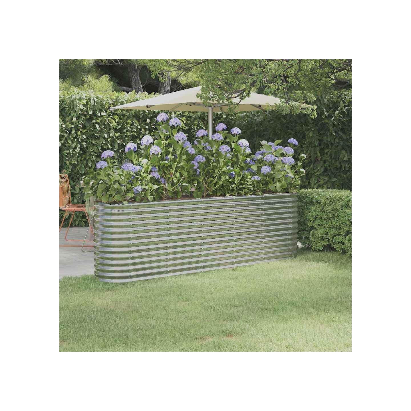 Lit surélevé de jardin Acier galvanisé Argenté