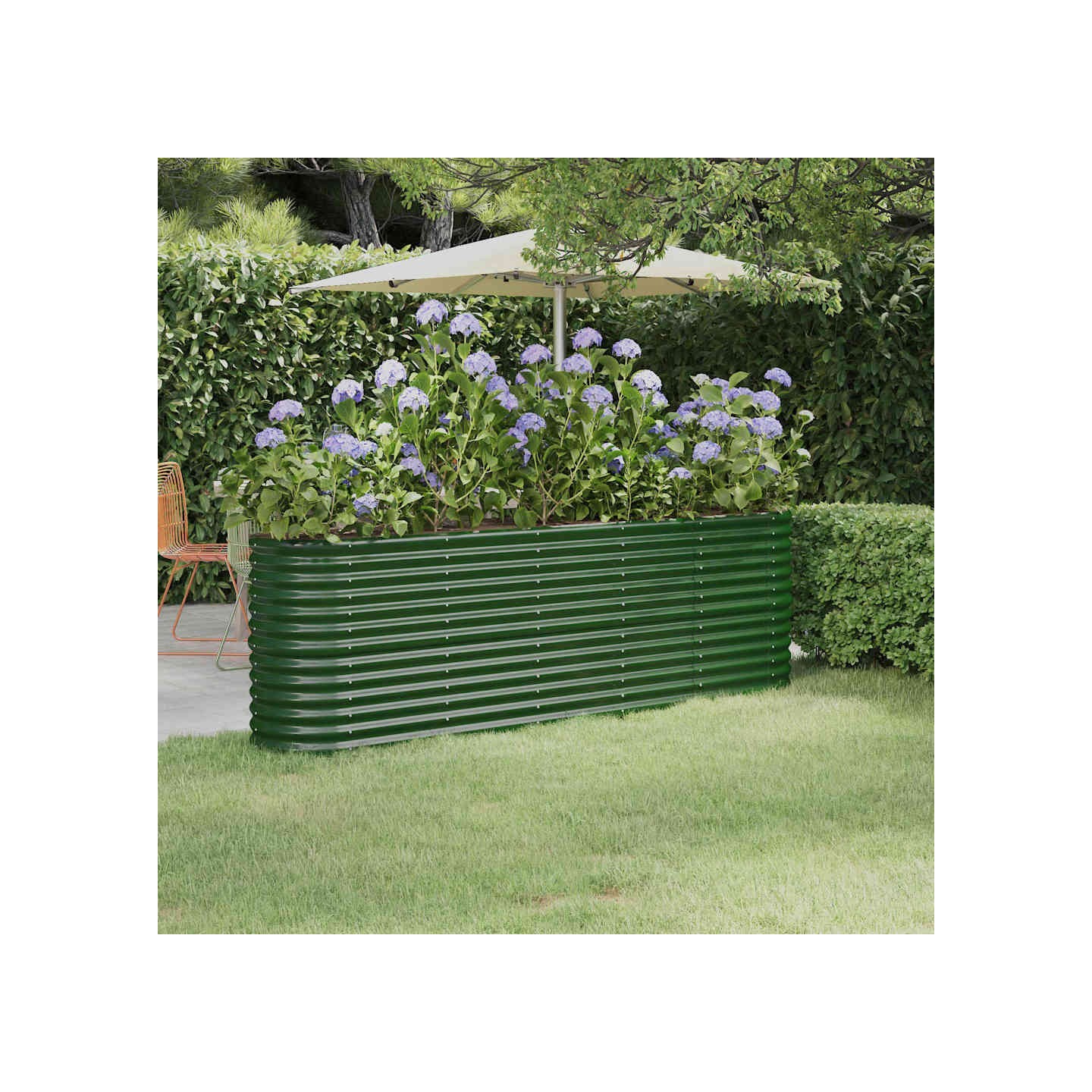 Lit surélevé de jardin Acier galvanisé 224x40x68 cm Vert