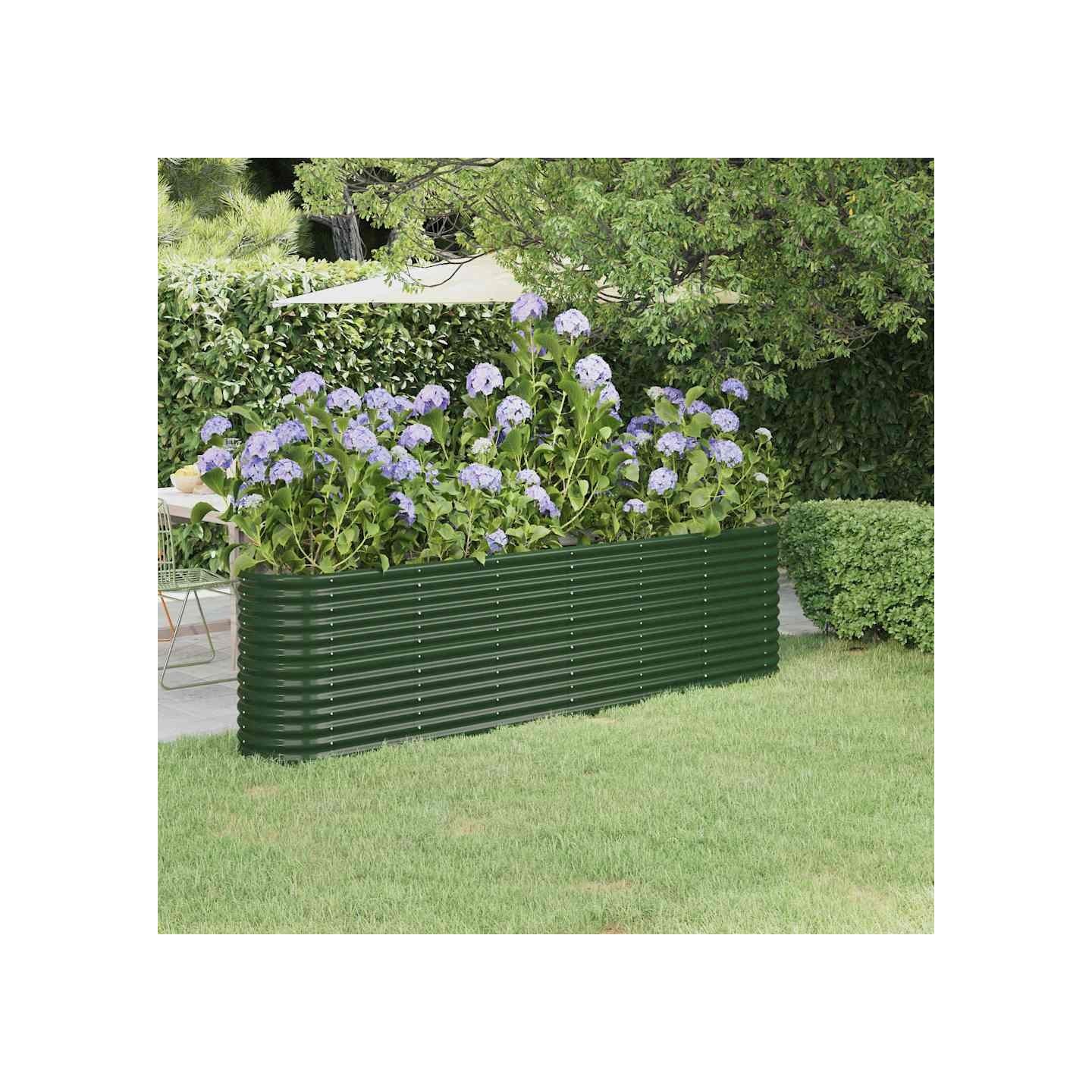 Lit surélevé de jardin Acier galvanisé 260x40x68 cm Vert