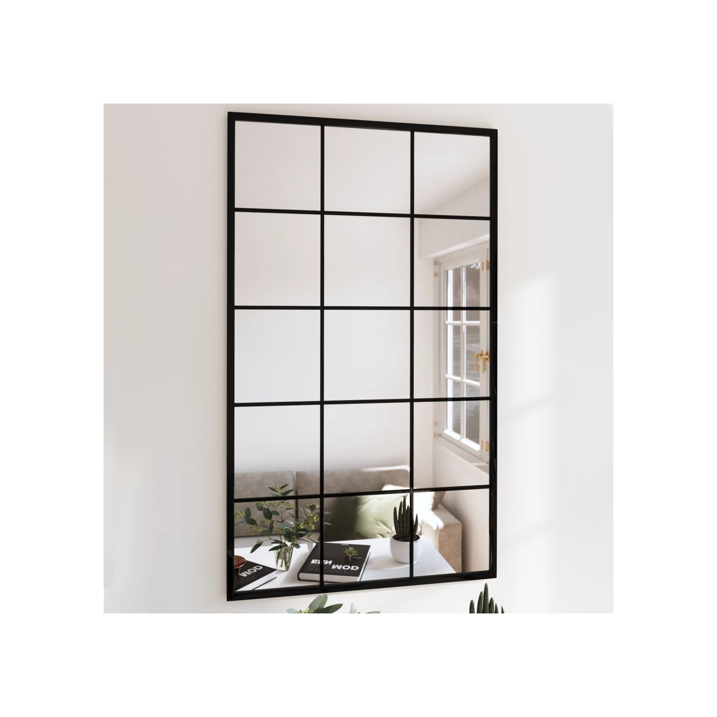 Miroirs muraux 4 pcs noir 100x60 cm métal