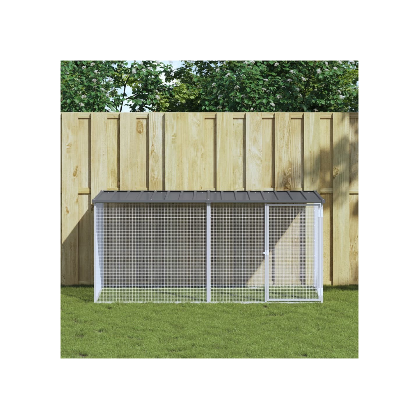 Cage à poulets avec toit anthracite 203 x 98 x 90 cm Acier galvanisé