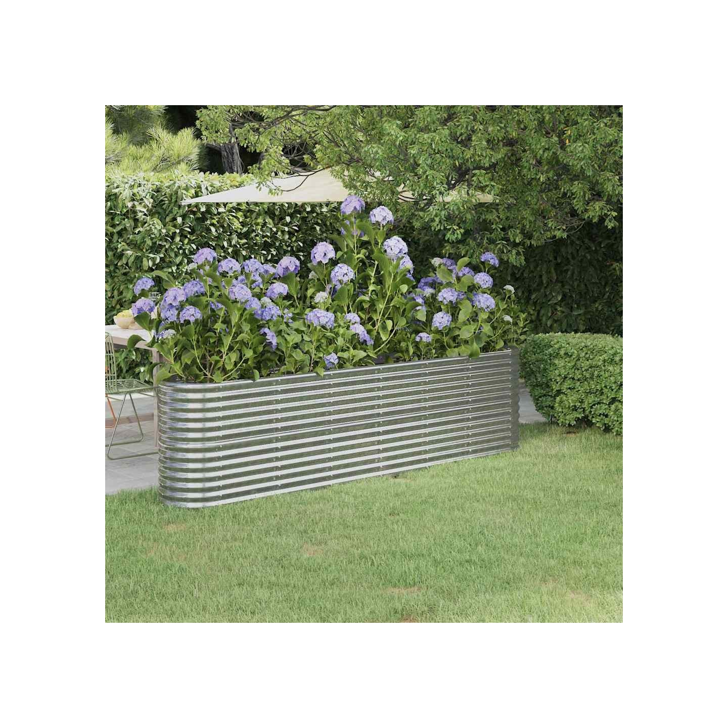 Lit surélevé de jardin Acier galvanisé Argenté