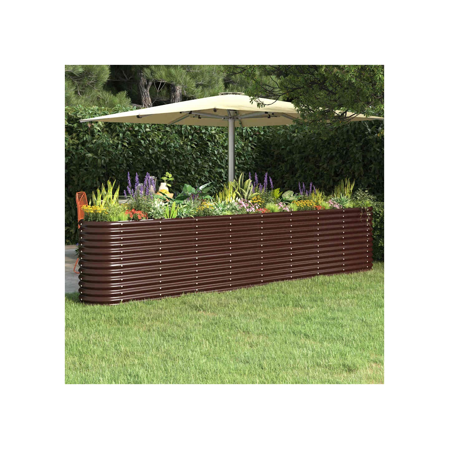 Lit surélevé de jardin Acier galvanisé marron