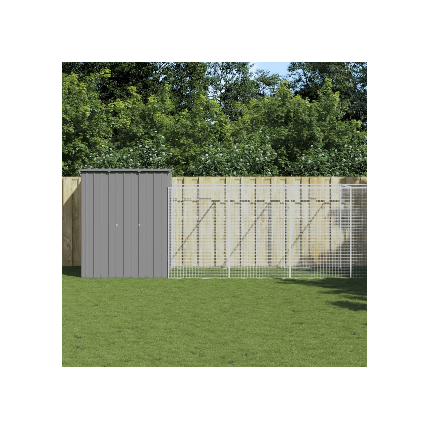 Niche pour chien avec cour gris clair 165x1067x181 cm
