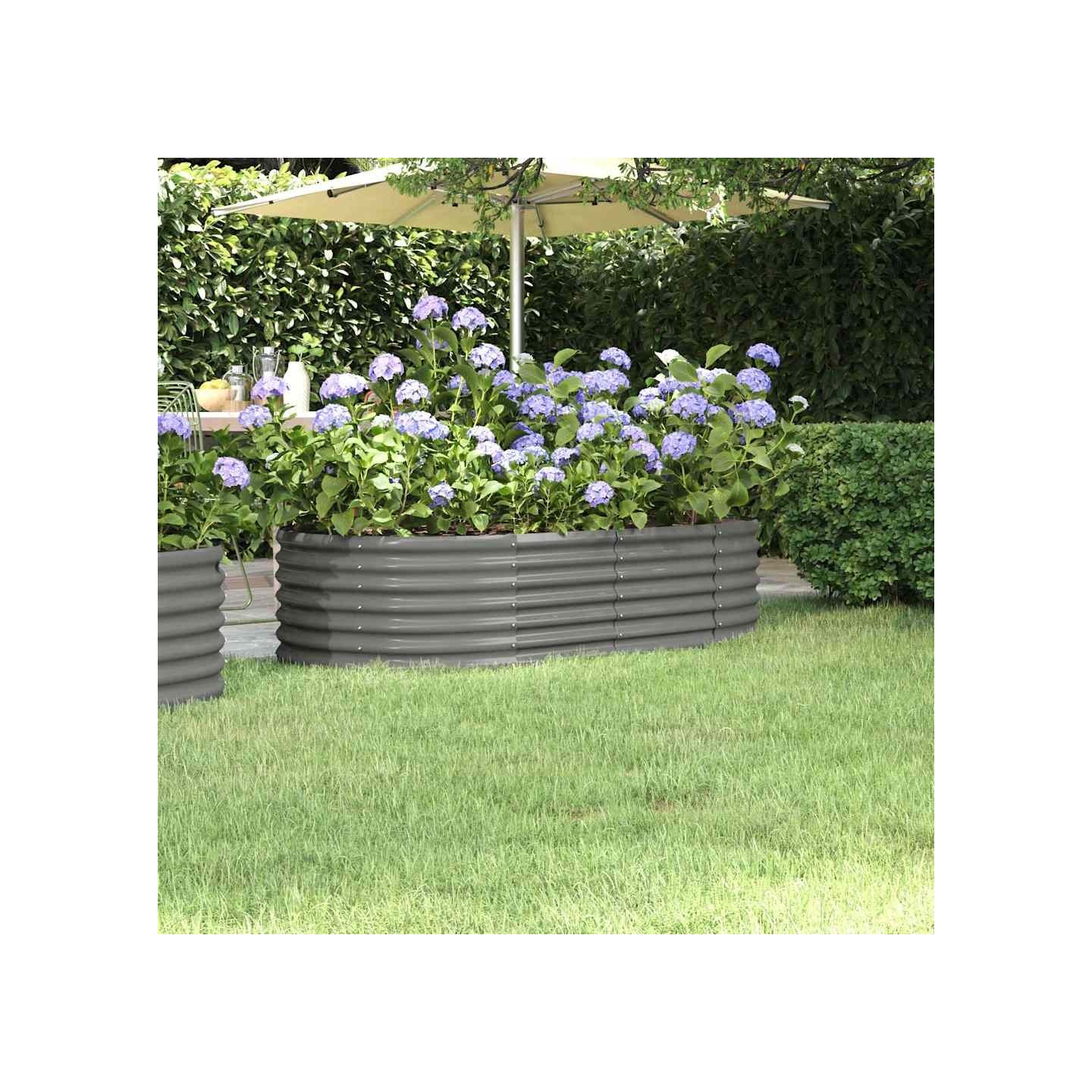 Lit surélevé de jardin Acier galvanisé 152x80x36 cm gris