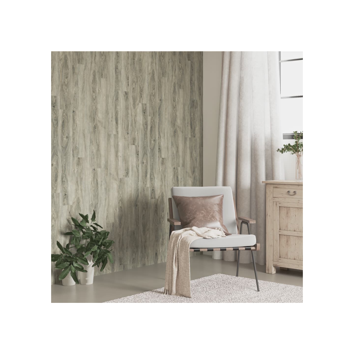 Panneaux muraux Aspect bois Gris PVC 4,12 m²