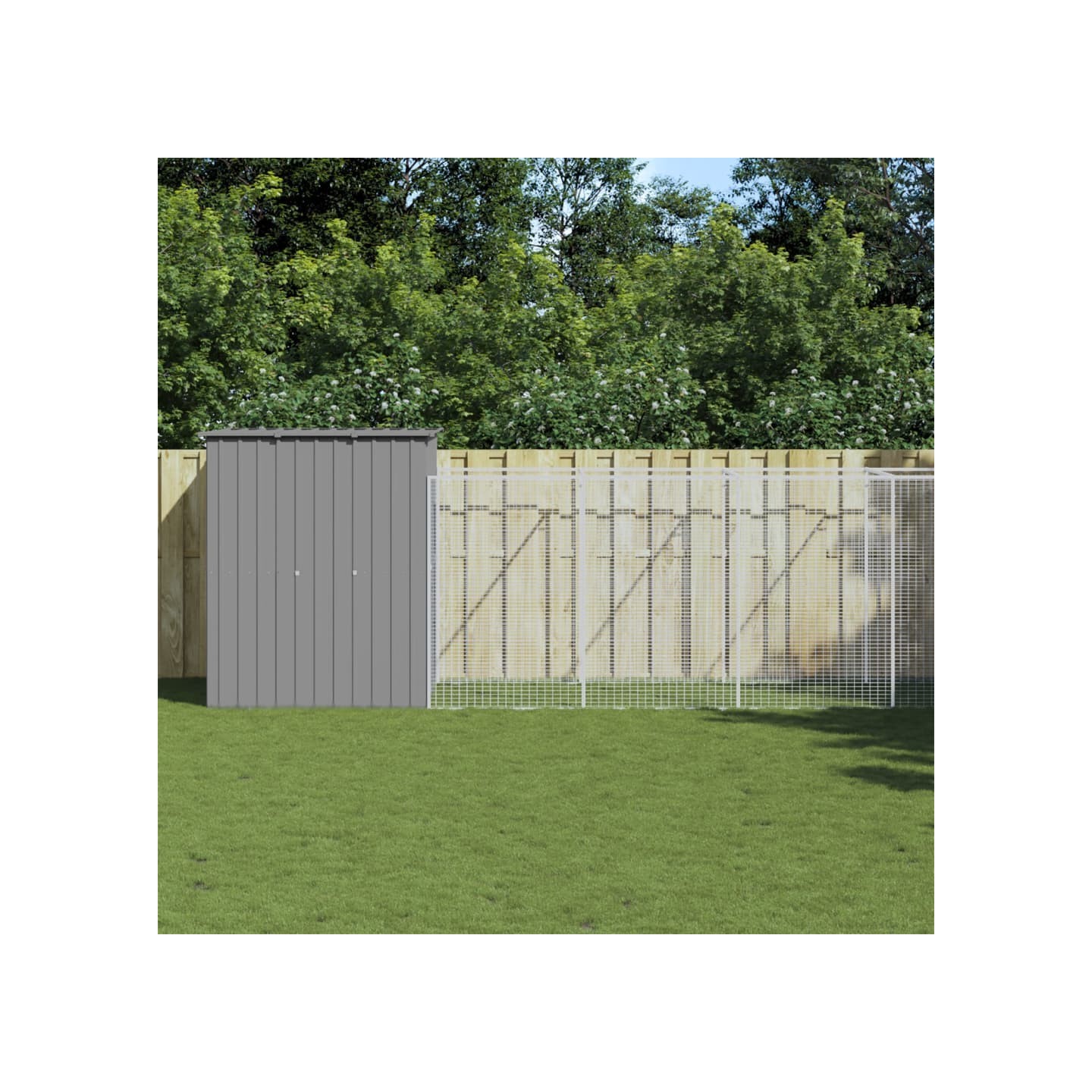 Niche pour chien avec cour gris clair 165x1271x181 cm
