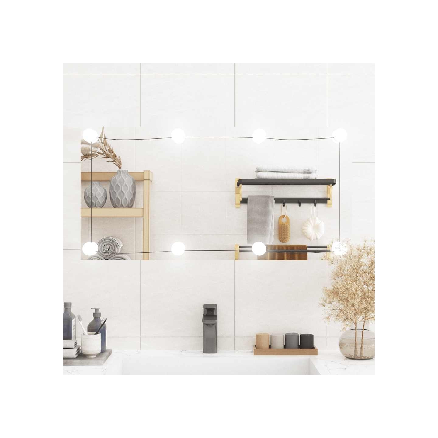 Miroir mural avec lumières LED 40x80 cm verre rectangulaire