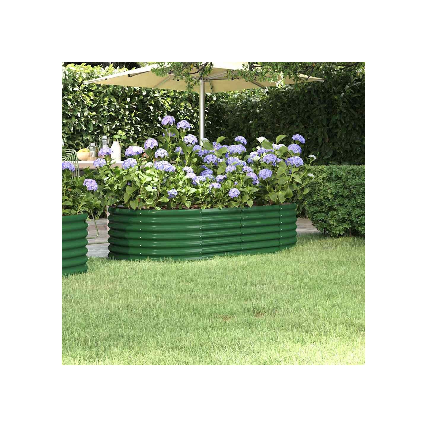 Lit surélevé de jardin Acier galvanisé 152x80x36 cm Vert