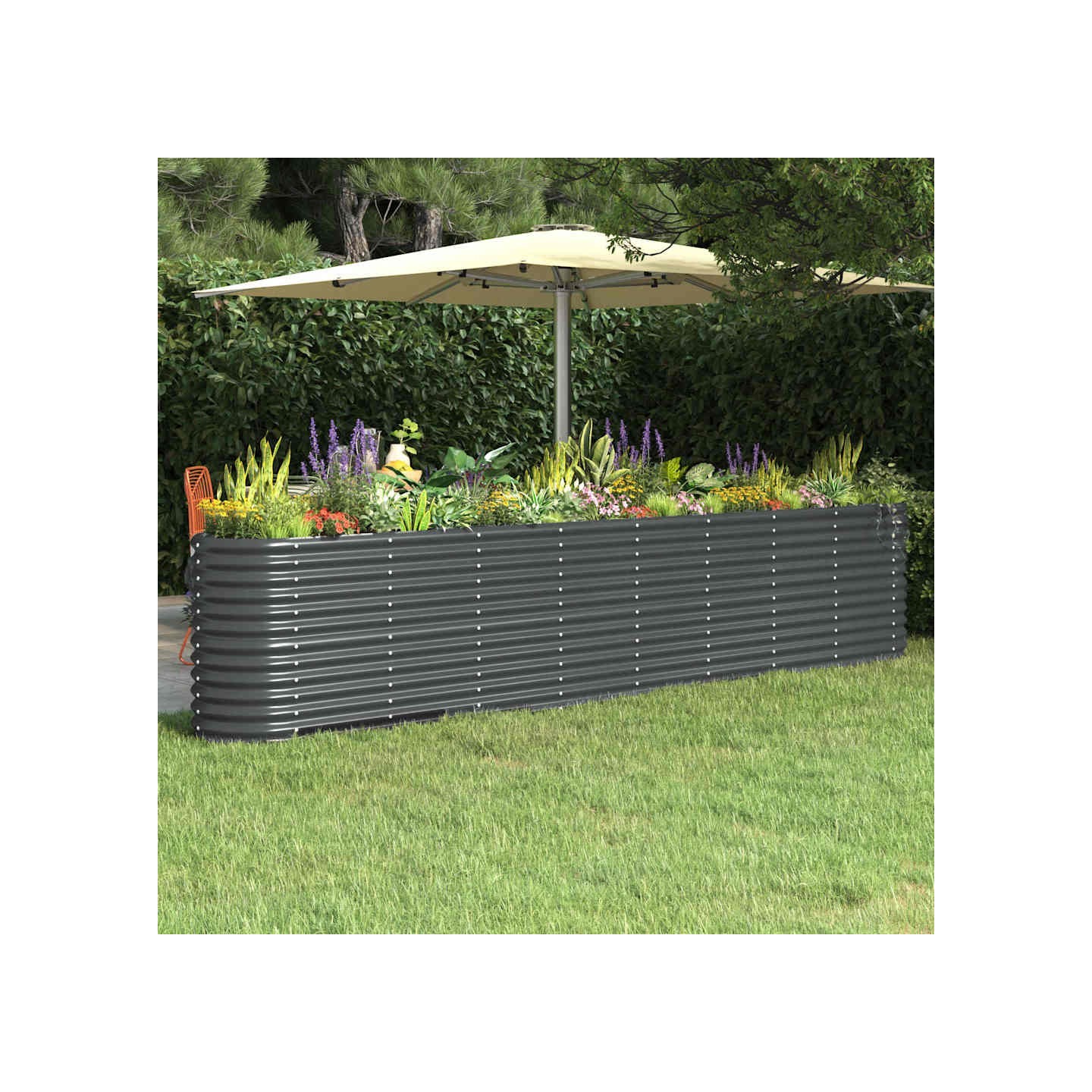 Lit surélevé de jardin Acier galvanisé Anthracite