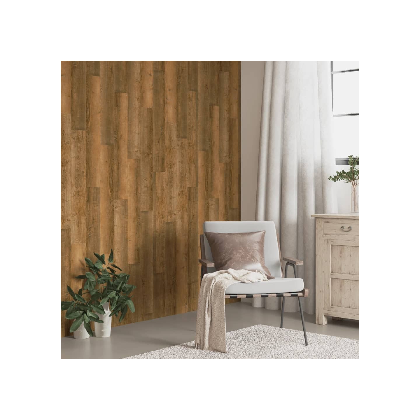 Panneaux muraux Aspect bois Marron PVC 4,12 m²