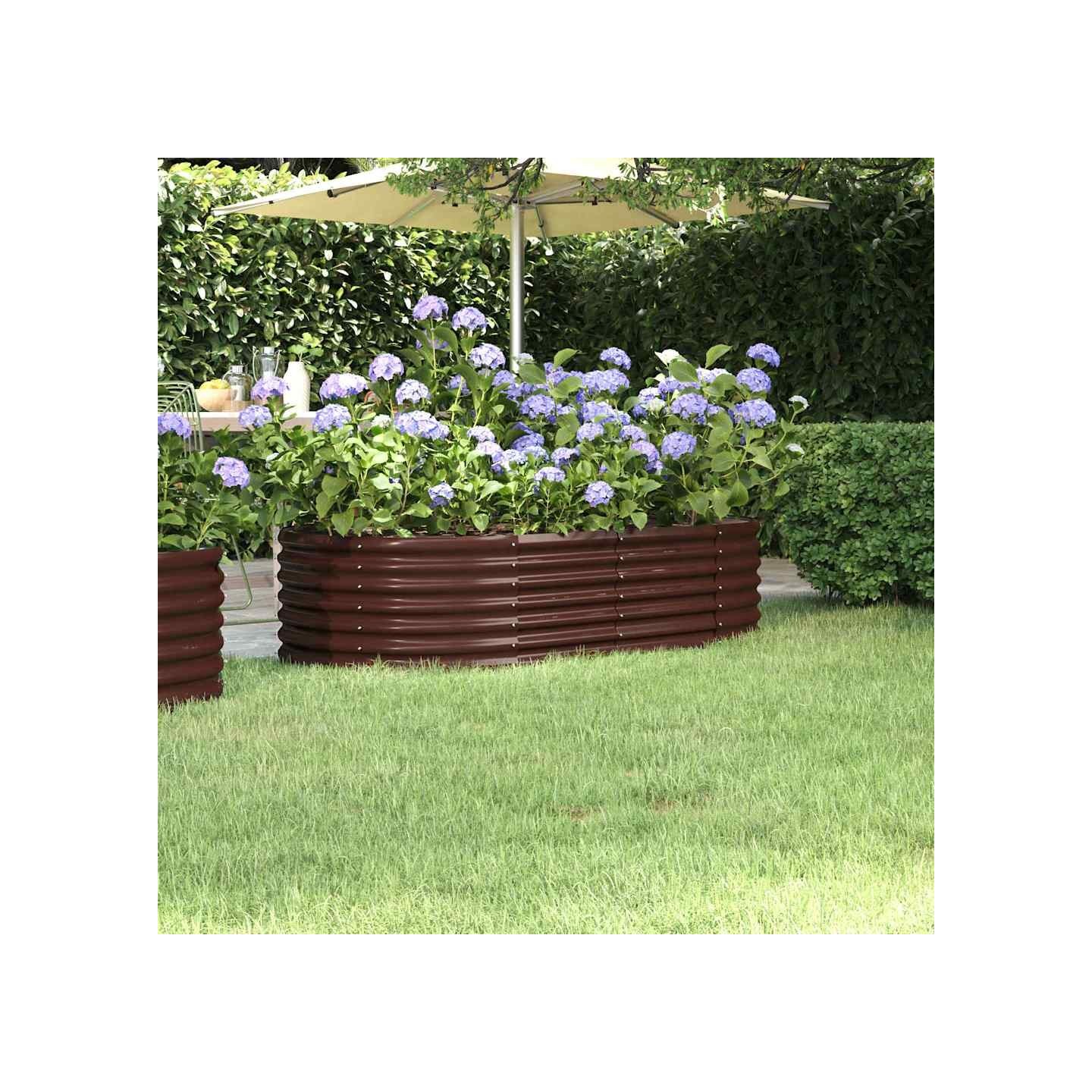 Lit surélevé de jardin Acier galvanisé marron